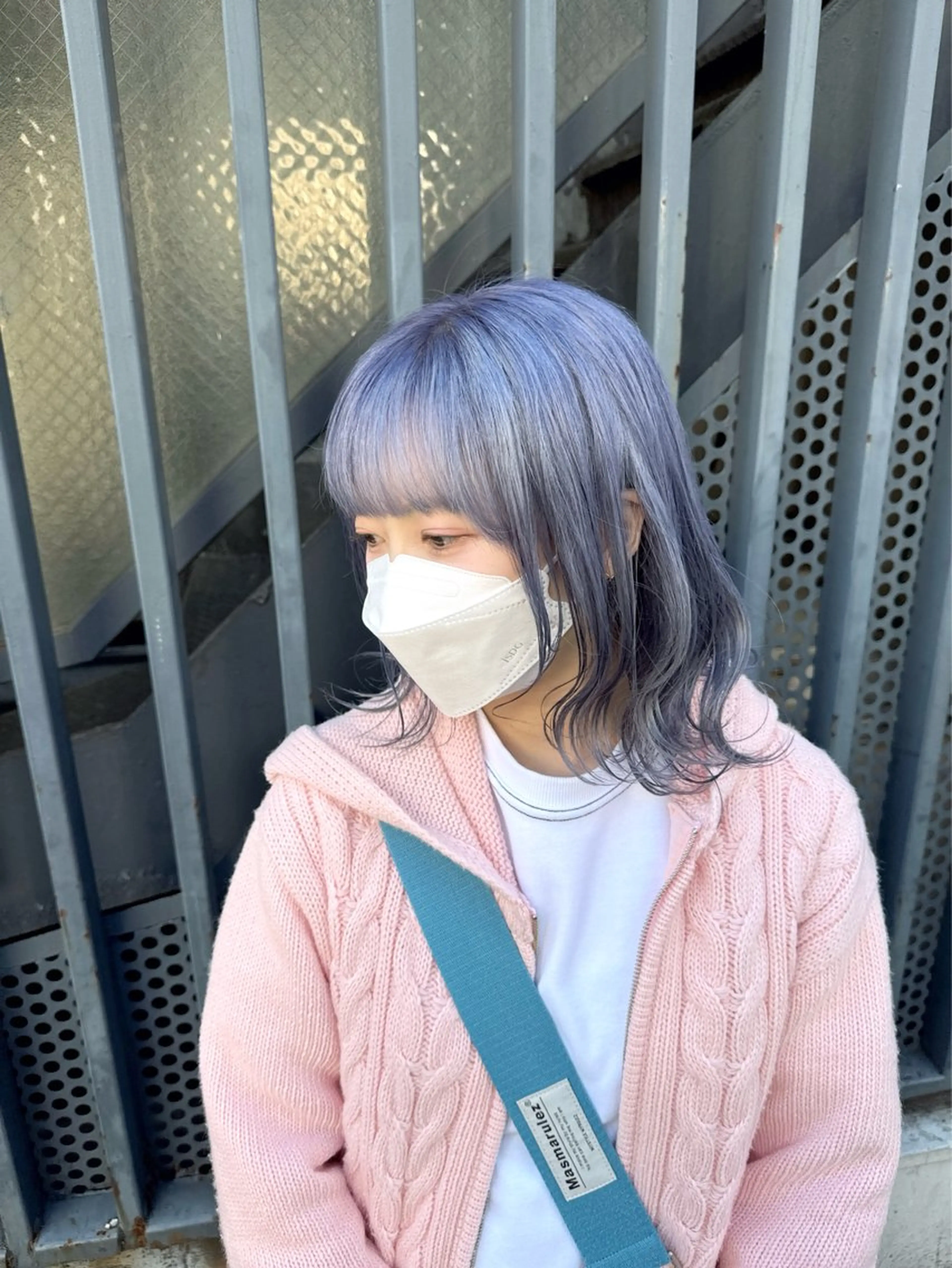 ミディアム カラー ブリーチ ケアブリーチ ダブルカラー イヤリングカラー ハイトーンカラー 【.ico】心斎橋/ ウルフ/飛田ゆうきのヘアスタイル