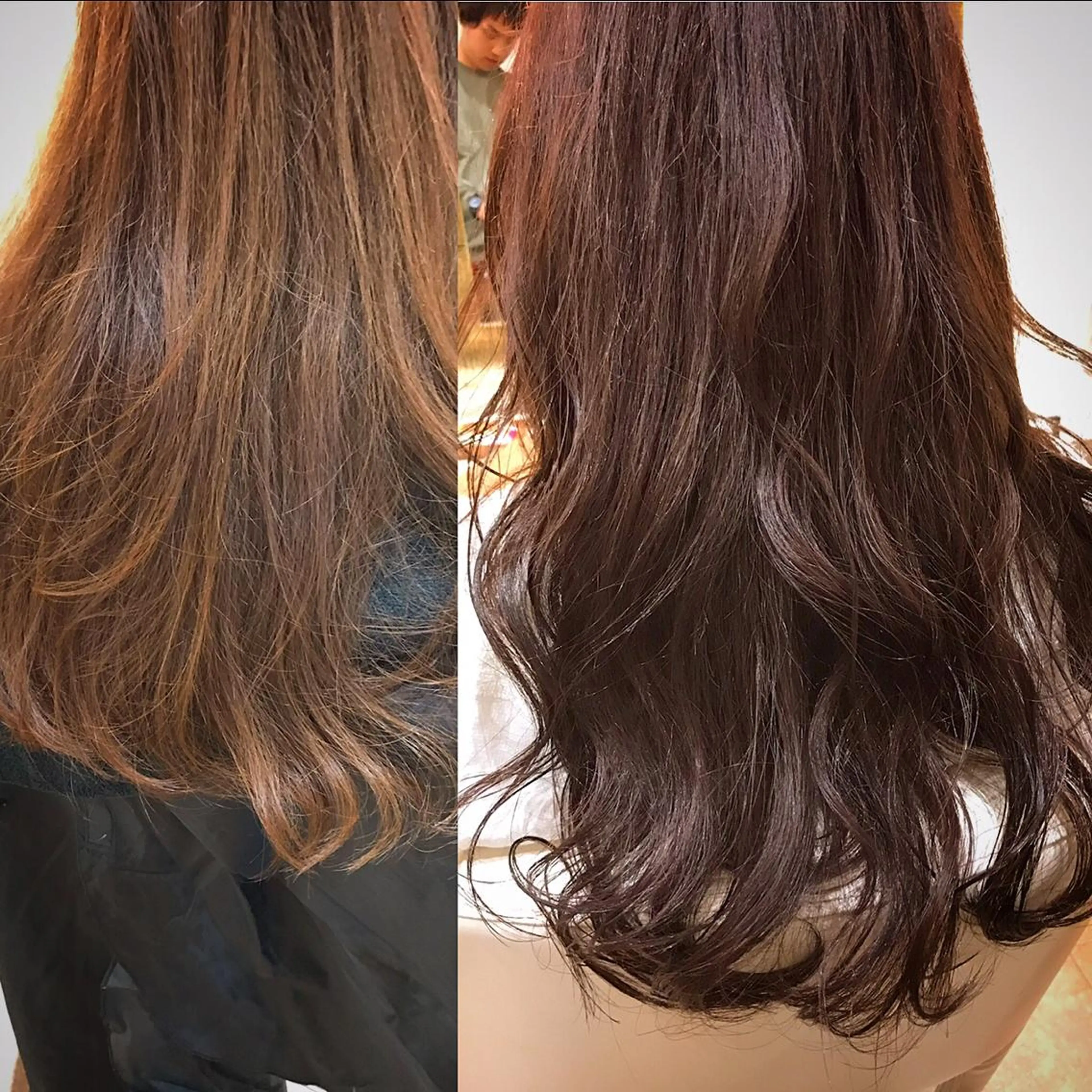 ロング カラー パーマ ブラウンカラー ピンクカラー ピンクブラウン ハイライト/髪質改善 ans/黒木 和大のヘアスタイル