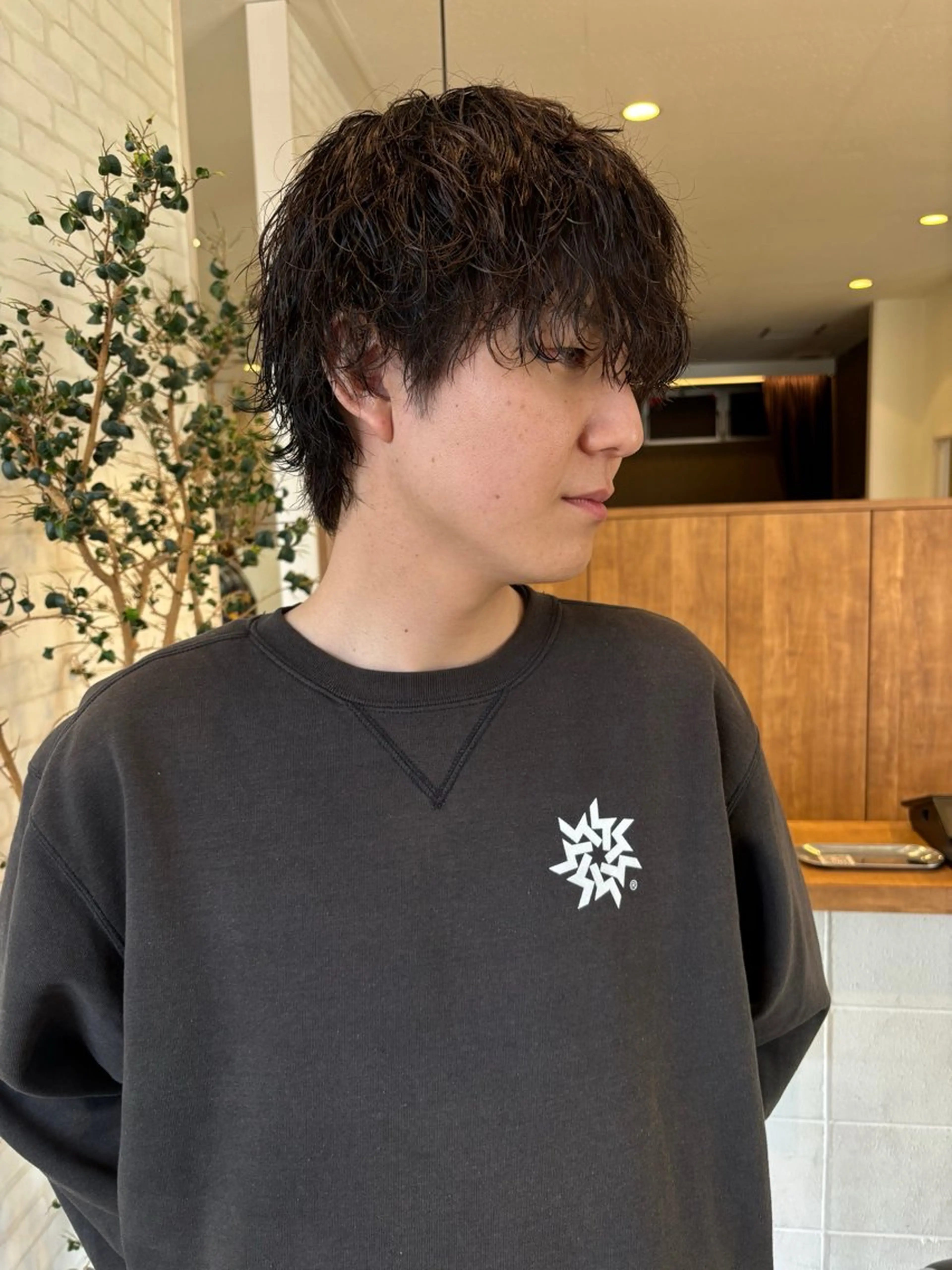 ショート カラー パーマ ヘアアレンジ メンズ メンズパーマ 波巻きパーマ ❣️倉敷❣️美髪 カラー能登一成のヘアスタイル