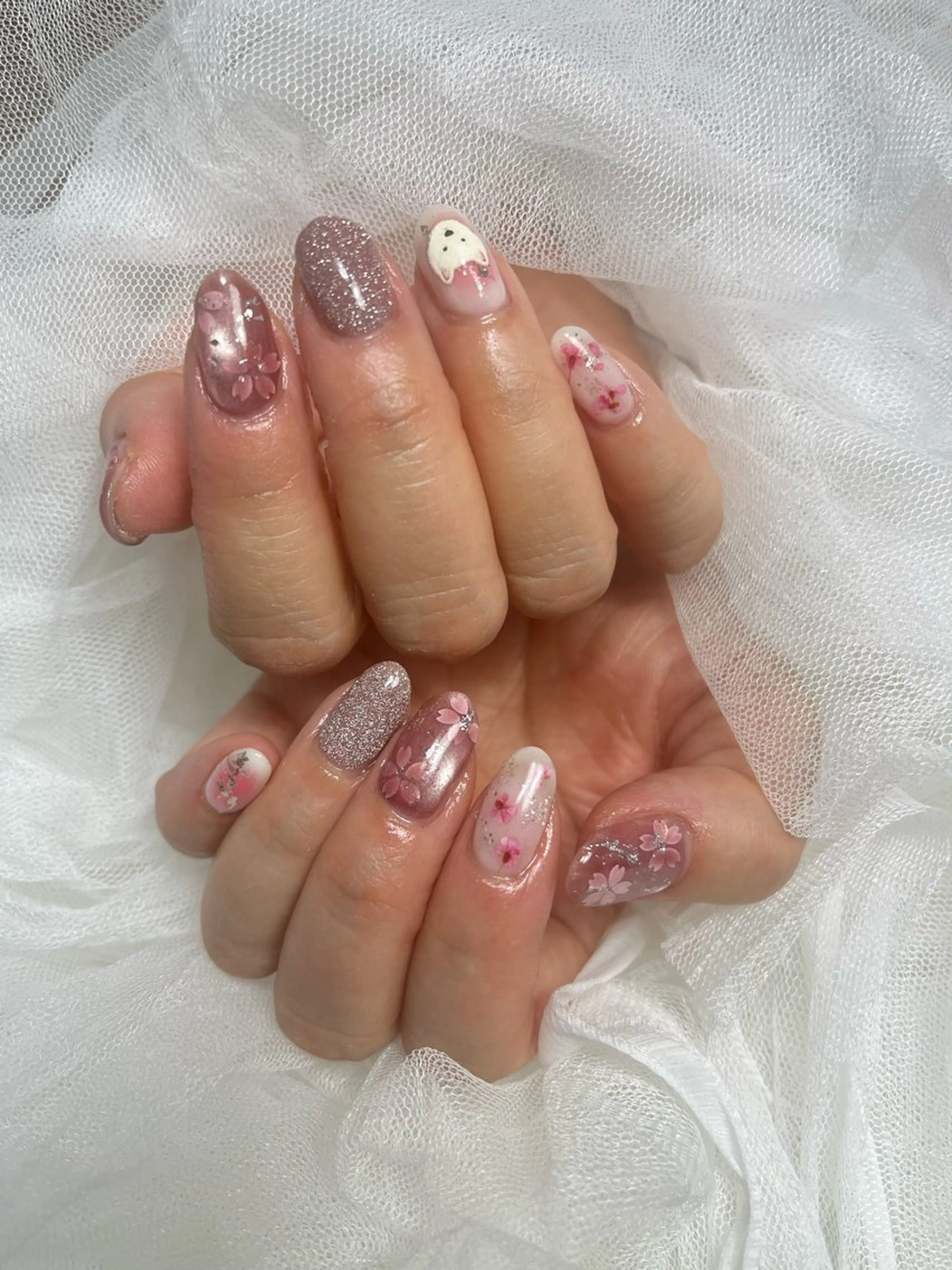 ネイル 桜ネイル プライベートサロン WhiteLightのネイルデザイン