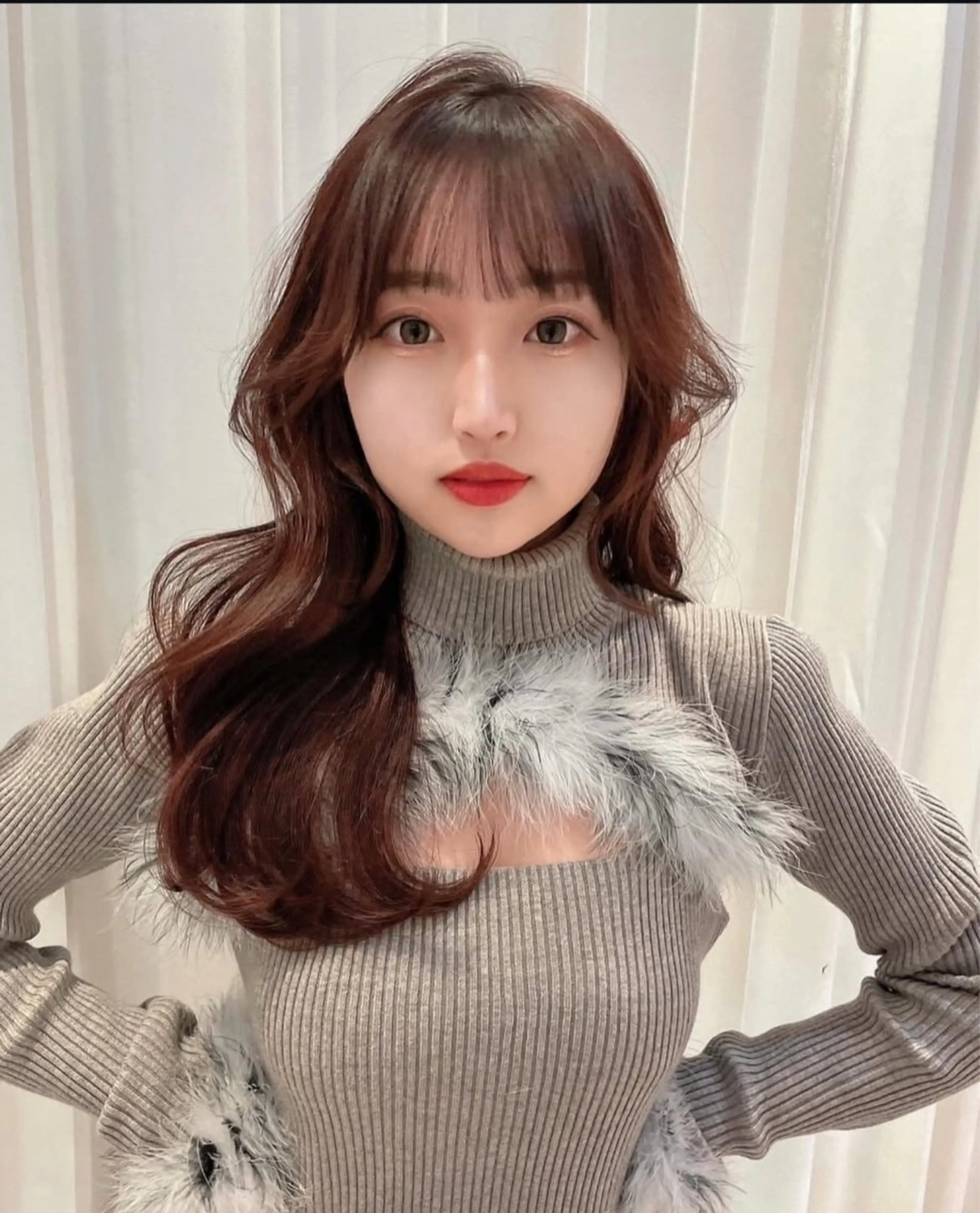 セミロング ボブ ハイライト 髪質改善 Lond Lūna所属・みく/韓国風艶カラー /透明感カラーのヘアスタイル