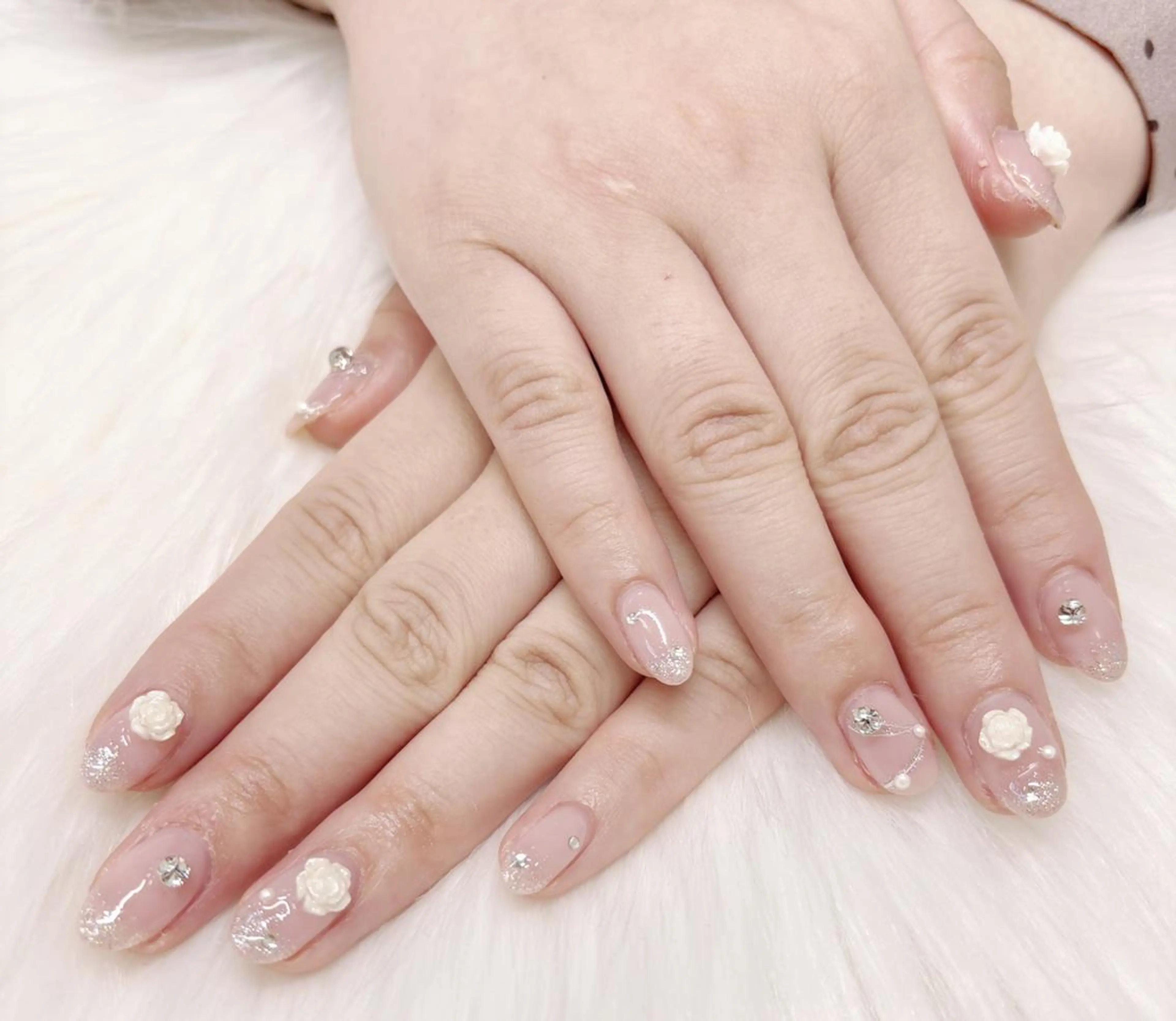 ネイル 長さ出し ジェルネイル 持ち込み パラジェル 春ネイル ハンドネイル リラネイル Aikenのネイルデザイン