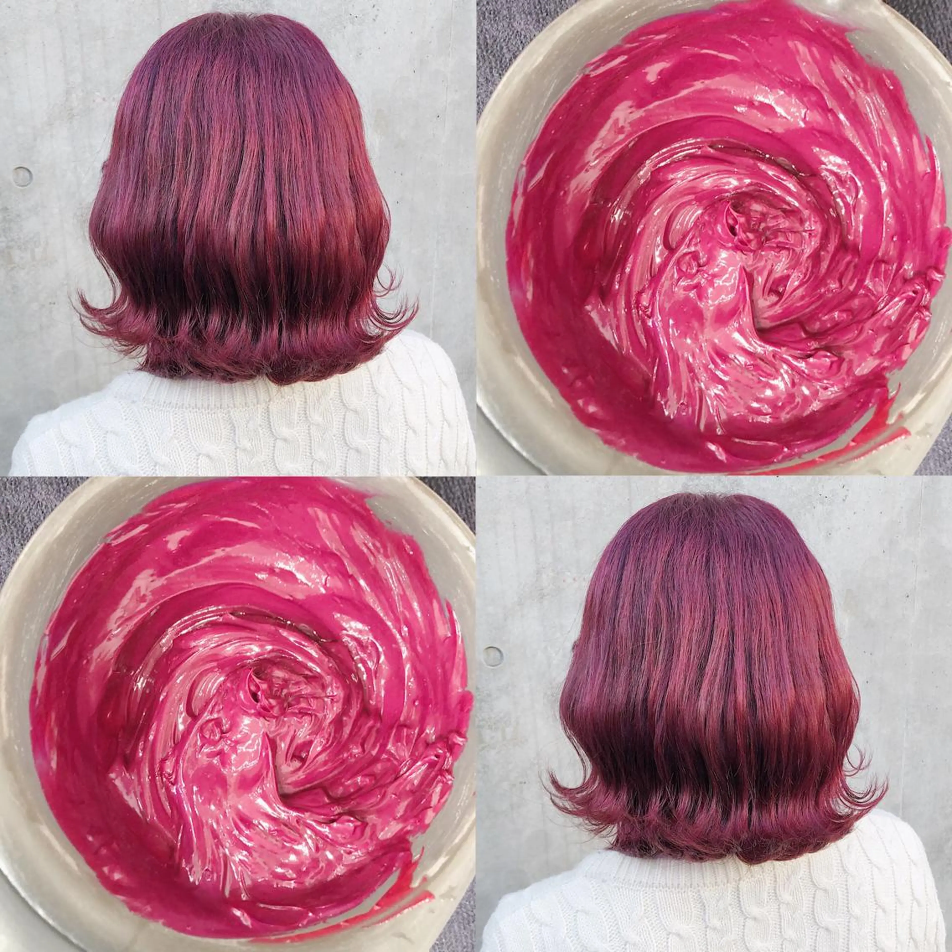 ミディアム カラー ヘアアレンジ メンズ キッズ カシス ヘアカラー トリートメント 💟Chloe原宿店 🩶ハイトーンのヘアスタイル