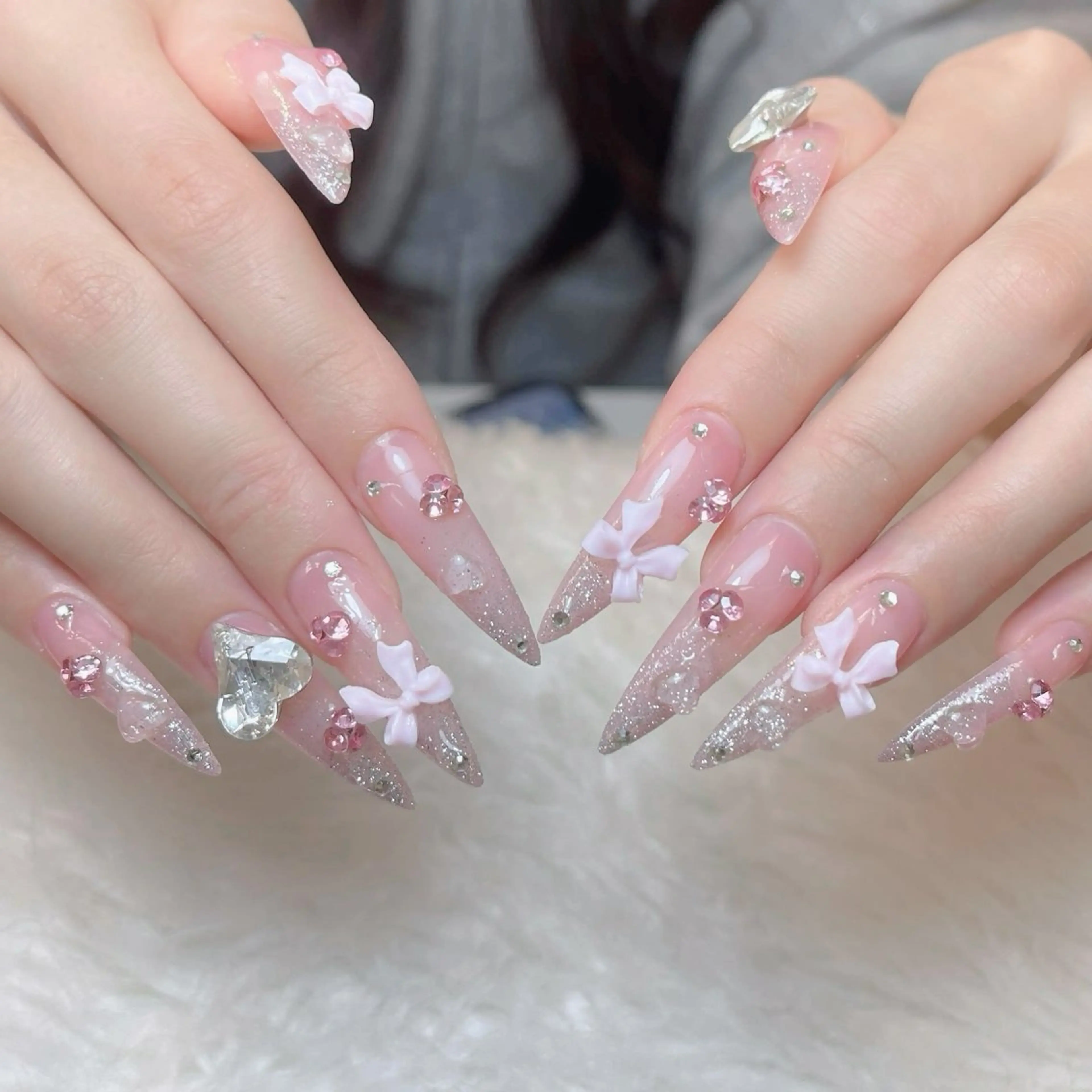 ネイル フットネイル フレンチネイル グラデーション 韓国ネイル ロングネイル ハンドネイル Hani Nail Salonのネイルデザイン