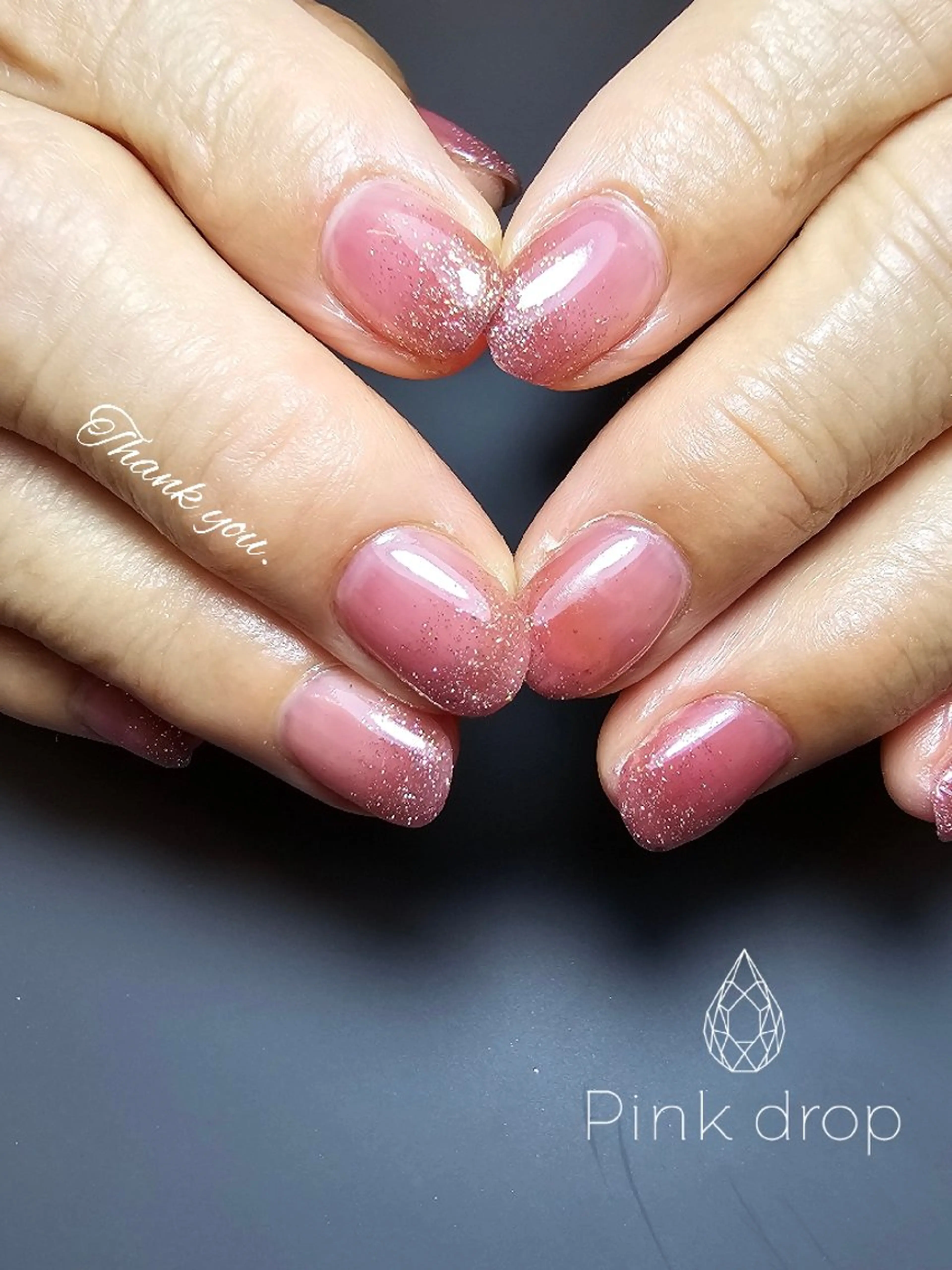 ネイル グラデーション ラメ(グリッター) ラメグラデーション pinkdrop _sanaeのネイルデザイン