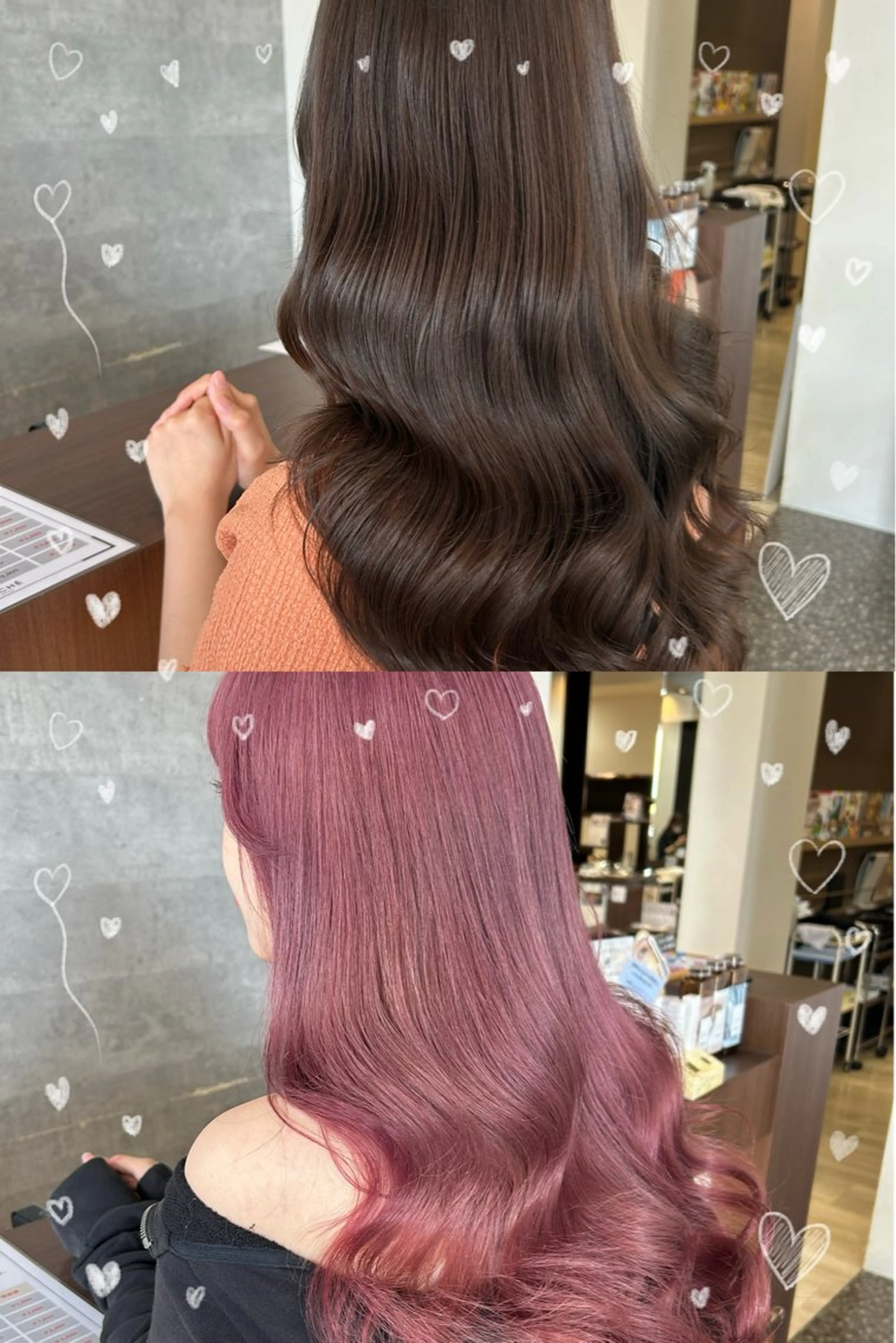 ロング カラー 髪質改善 韓国ヘア🤍ワンホン 🤍あやかのヘアスタイル