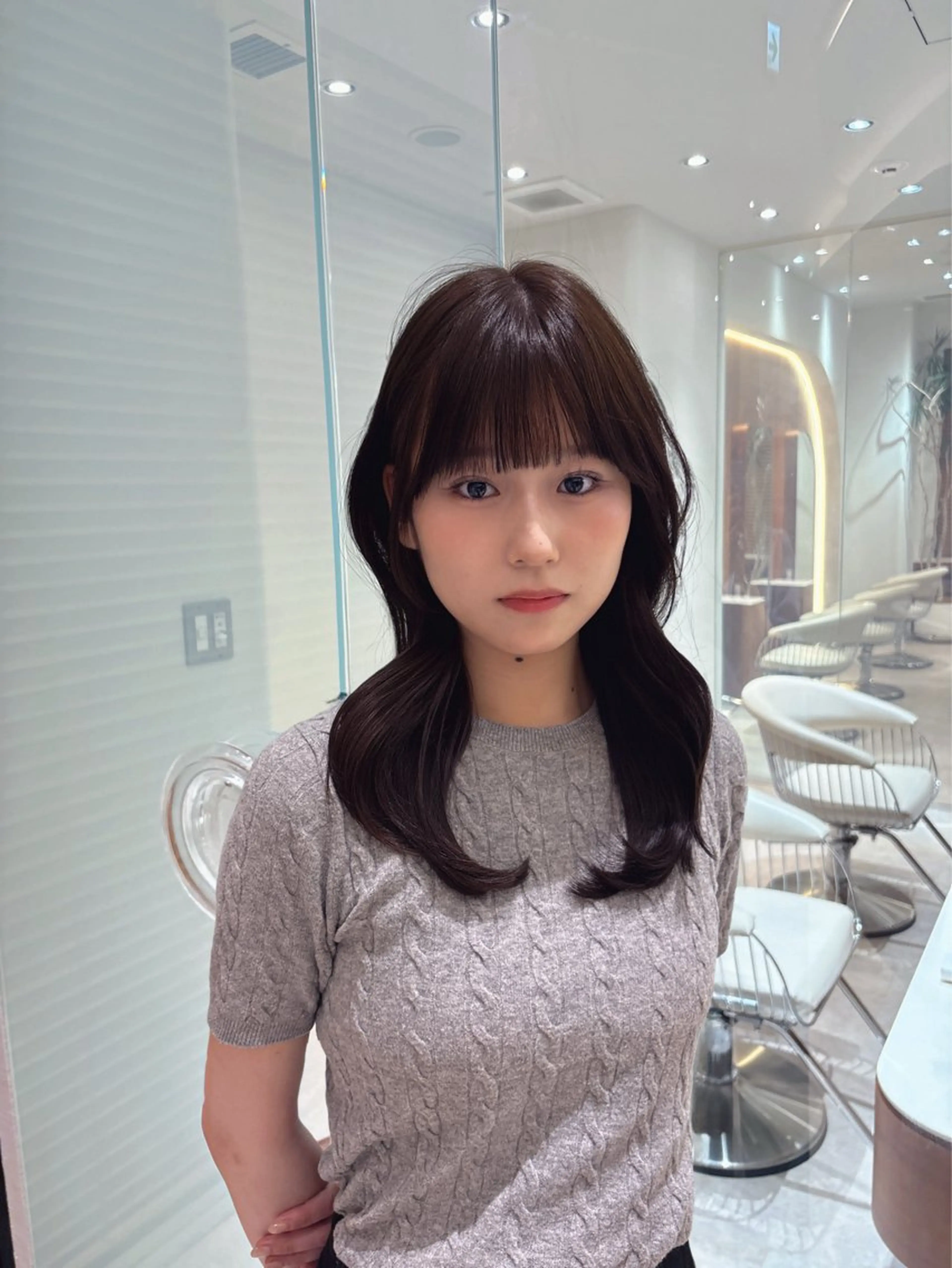 セミロング カット ヘアカラー 渋谷/韓国レイヤー 顔まわり特化マサキのヘアスタイル