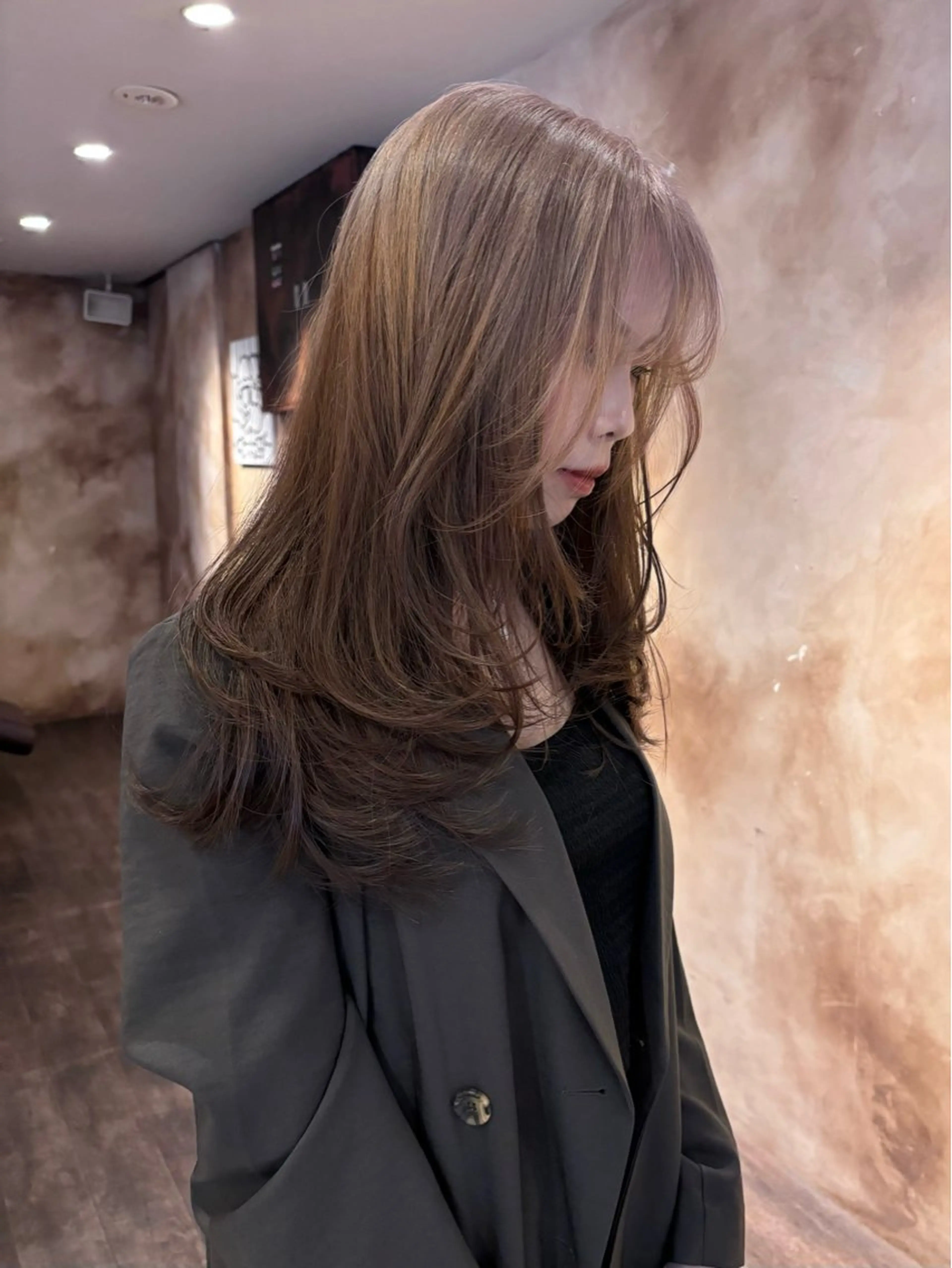 ロング カラー カット ヘアカラー zina 難波所属・Zina難波/ 韓国ヘア🐰mikuのヘアスタイル