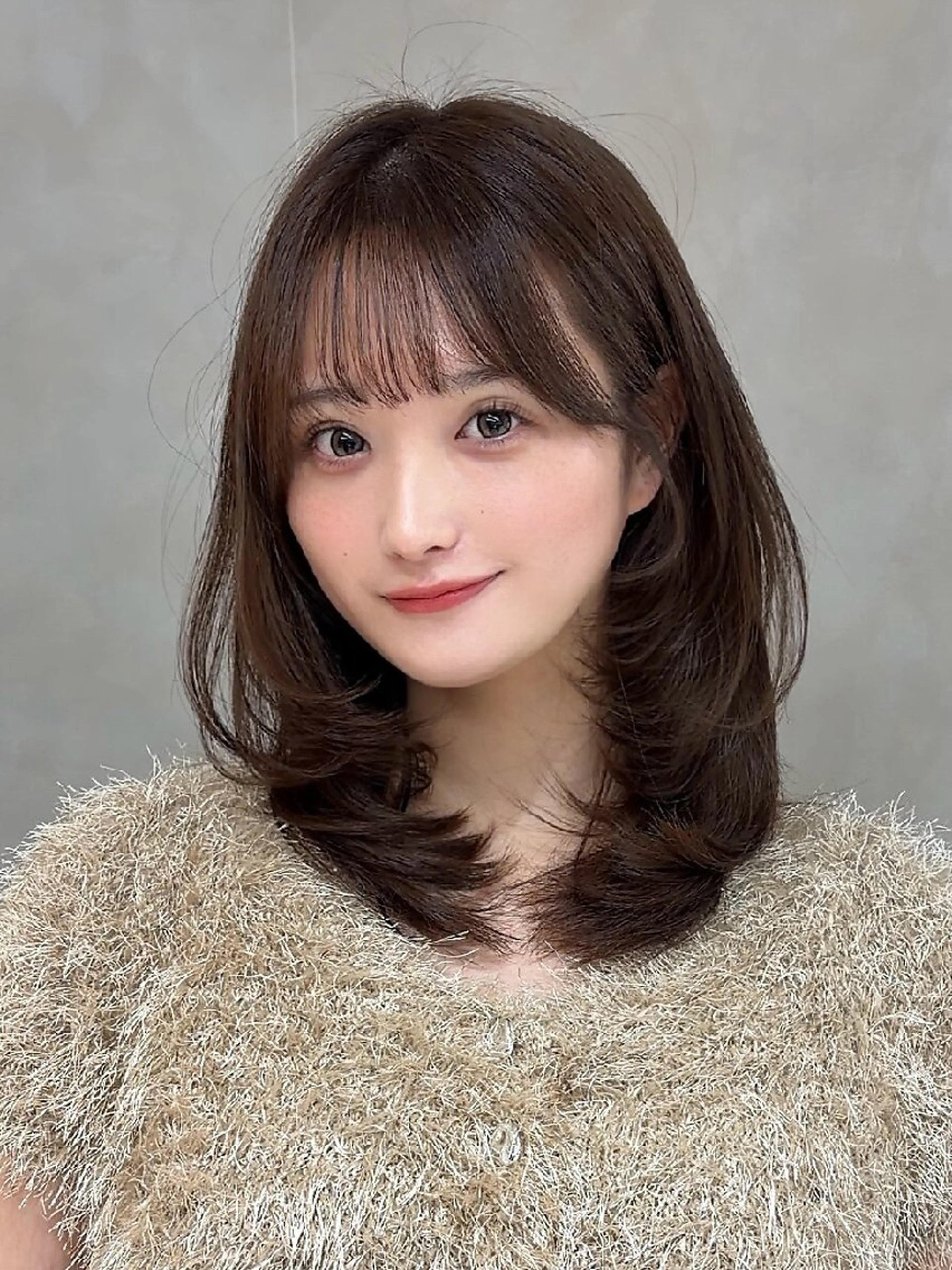 カラー ミディアム カット ヘアカラー トリートメント 髪質改善/韓国ヘア /透明感カラー🧸のヘアスタイル