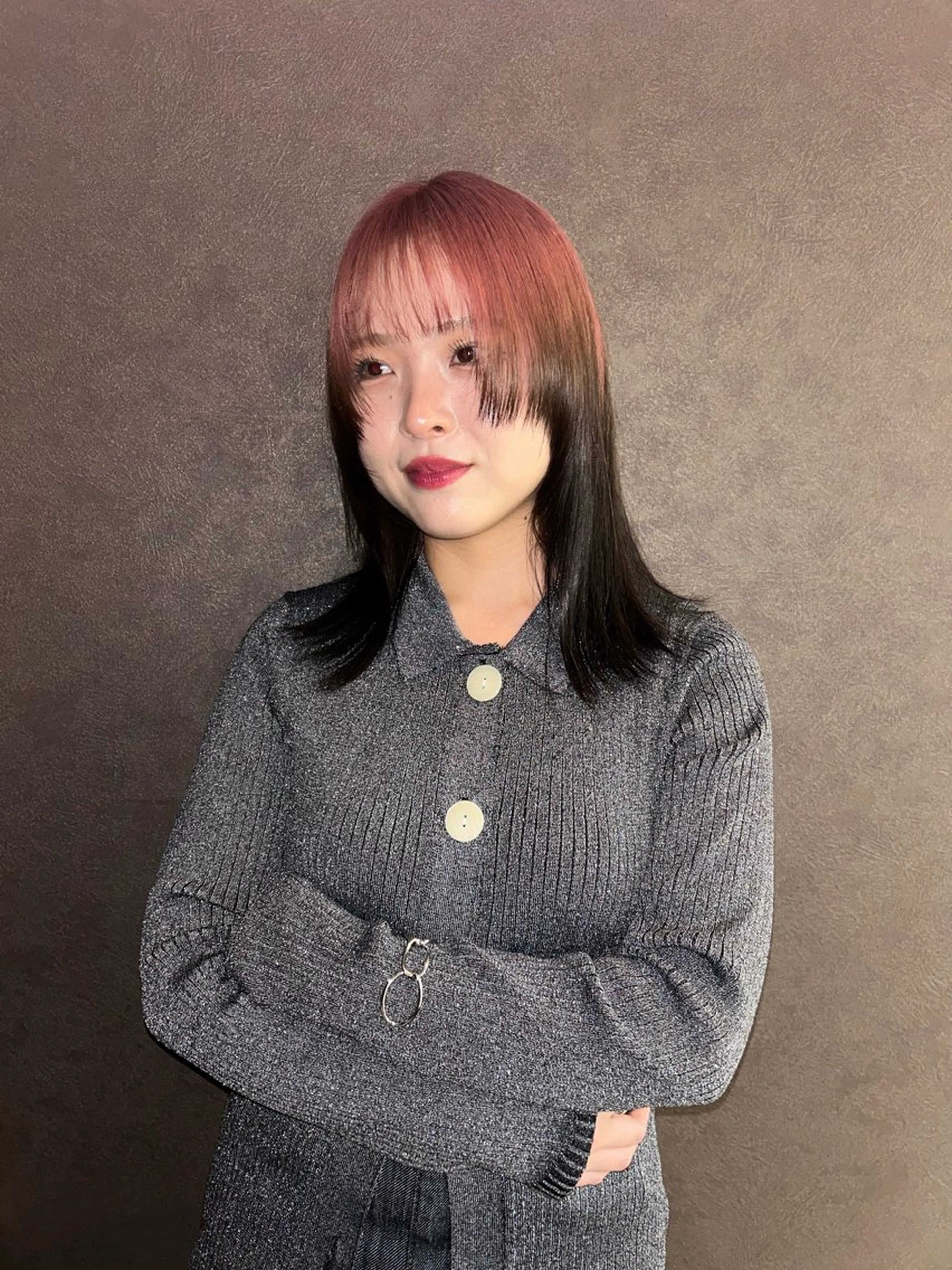 ミディアム カラー デザインカラー ピンクカラー ヘアカラー ☕️結【suii.】 ボブ/ヘアセット☕️のヘアスタイル