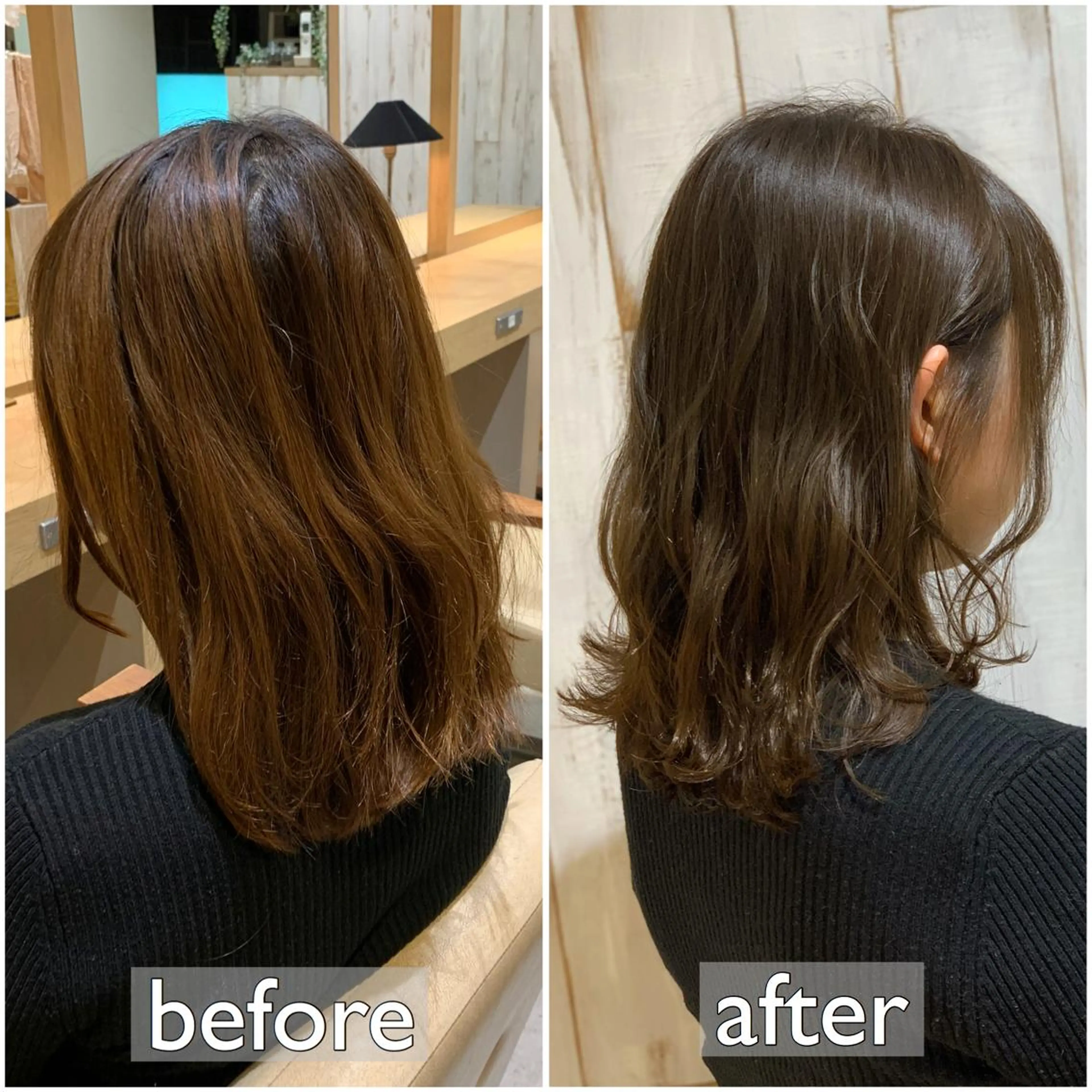 ミディアム カラー ベージュカラー カット ヘアカラー トリートメント 森本 裕太 / ボブのヘアスタイル