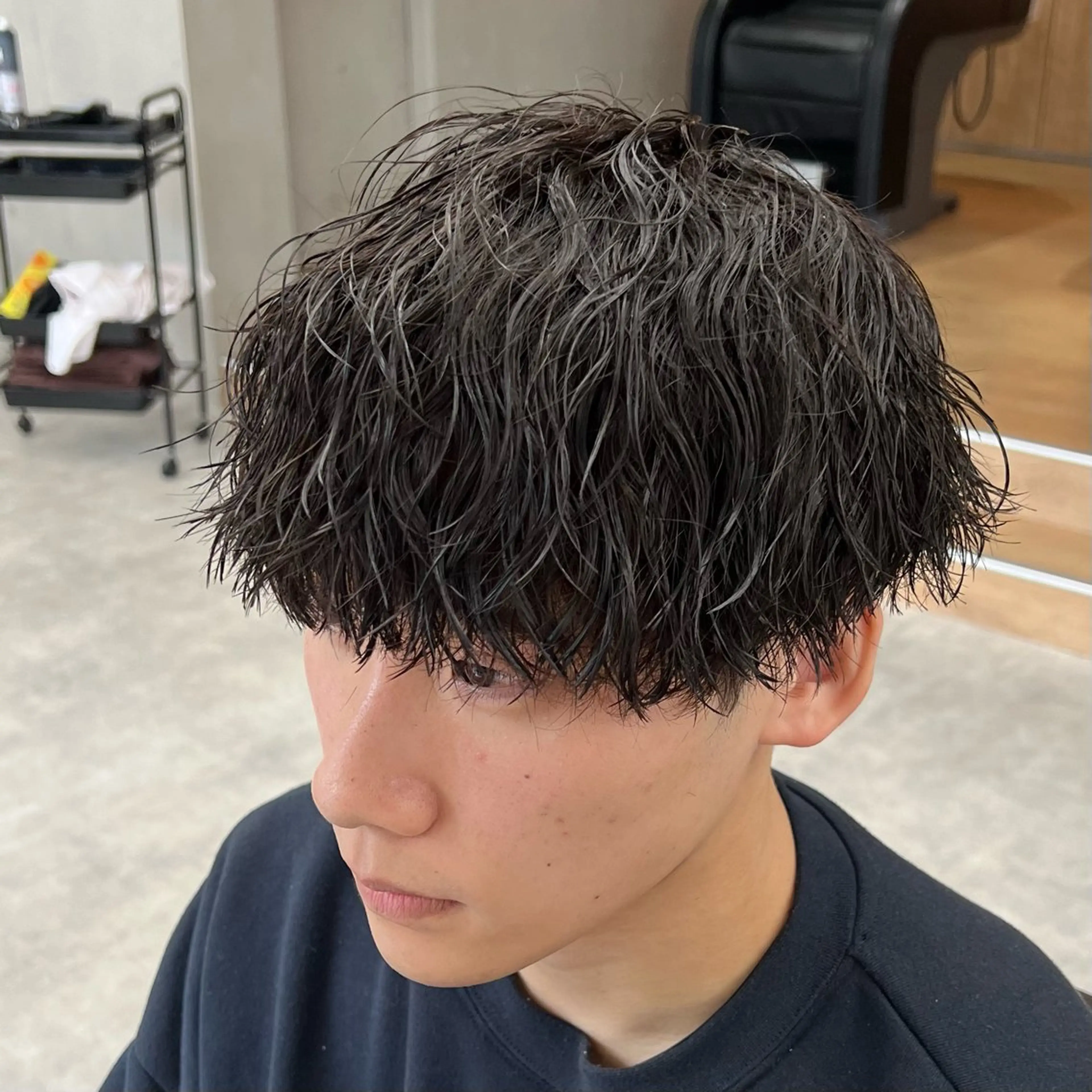 ショート パーマ メンズ カット パーマ メンズパーマ/波巻き 新潟/万代/夏芽🎀のヘアスタイル