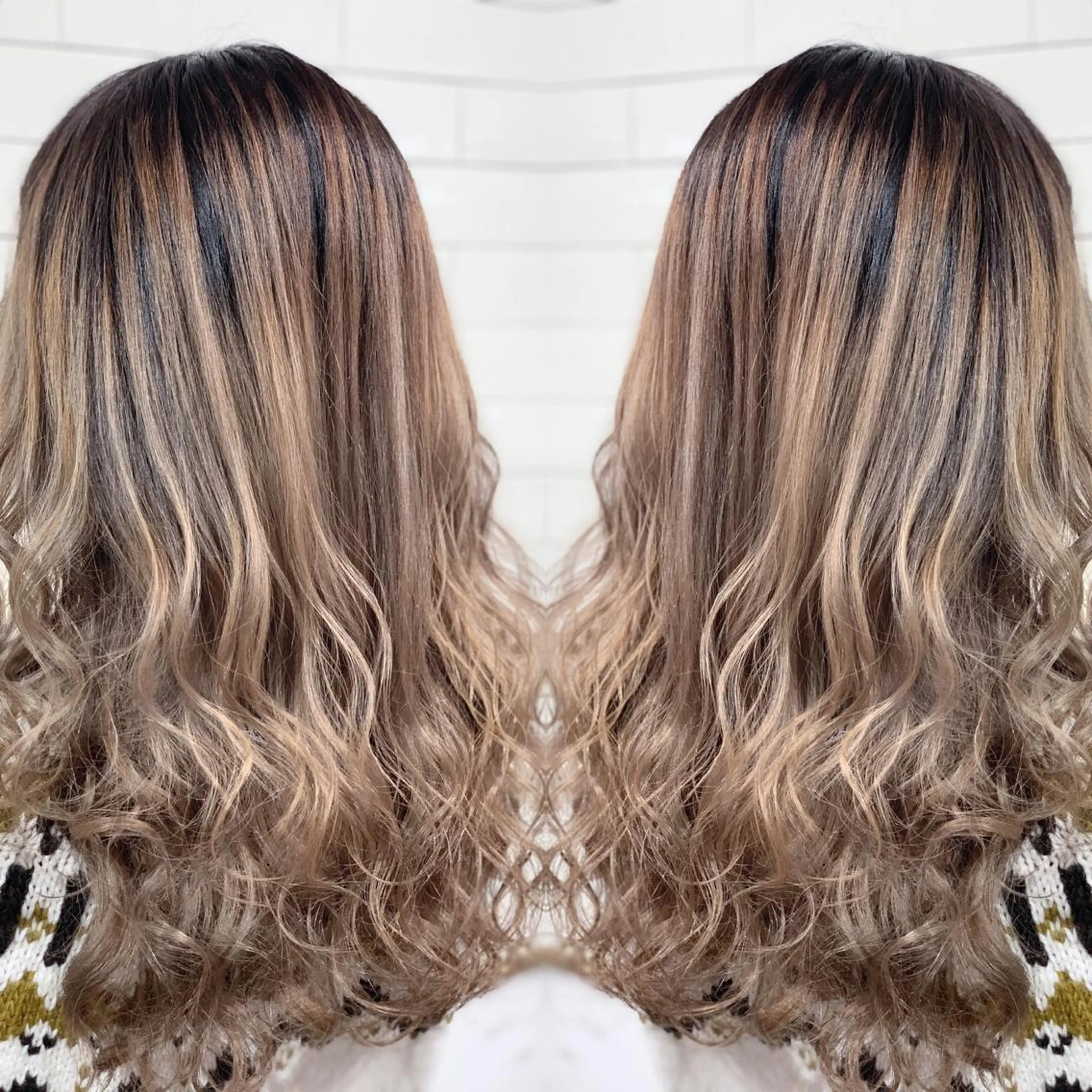 セミロング カラー パーマ ヘアアレンジ メンズ キッズ ネイル マツエク・マツパ ヘアカラー 髪質改善×ハイトーン 中田啄也のヘアスタイル