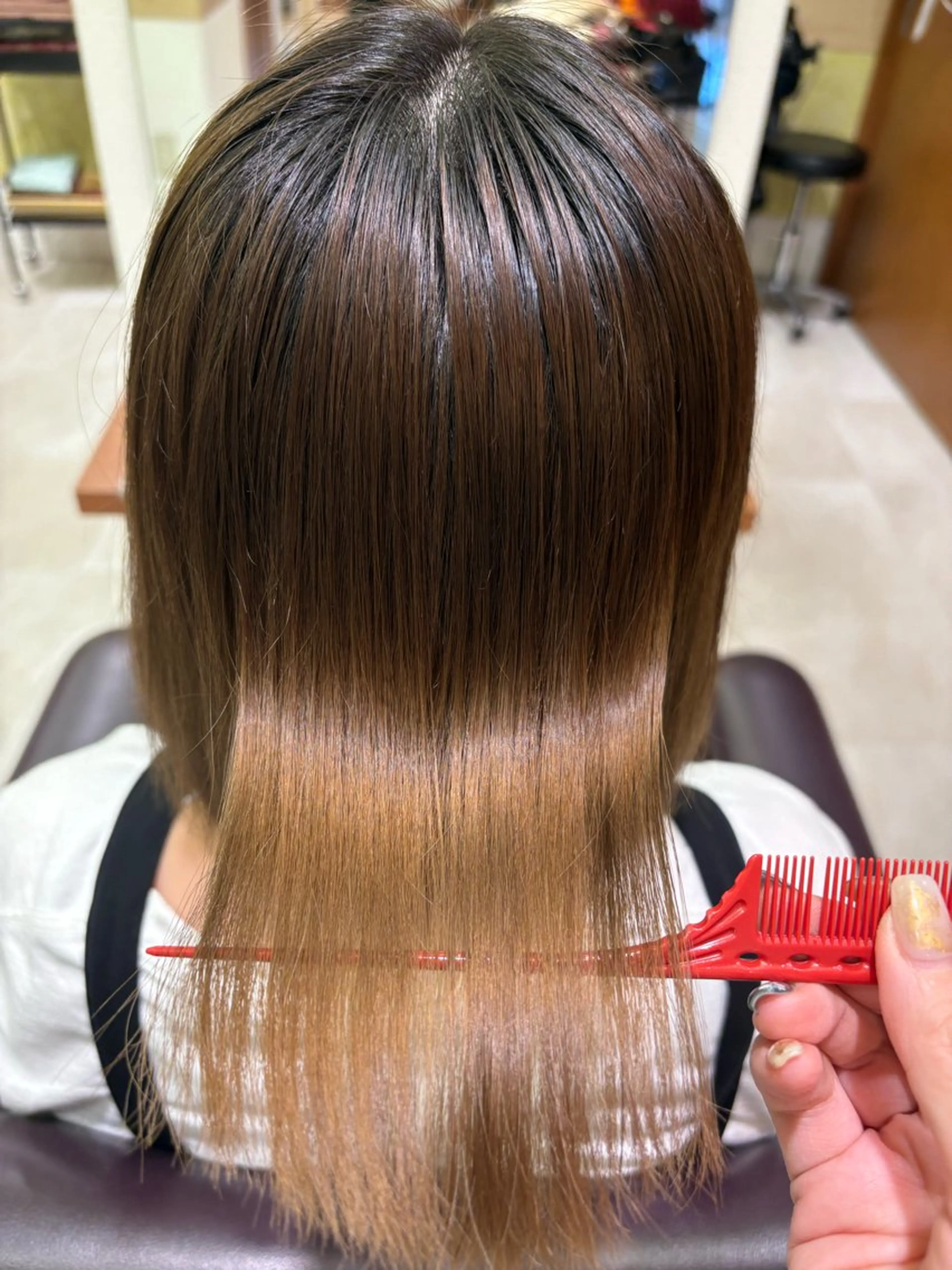 【NEW🌟酸性ストレート🌈ブリーチ毛でも対応可】酸性ストレート×水素トリートメント💫ブリーチ履歴ありでも◎の写真