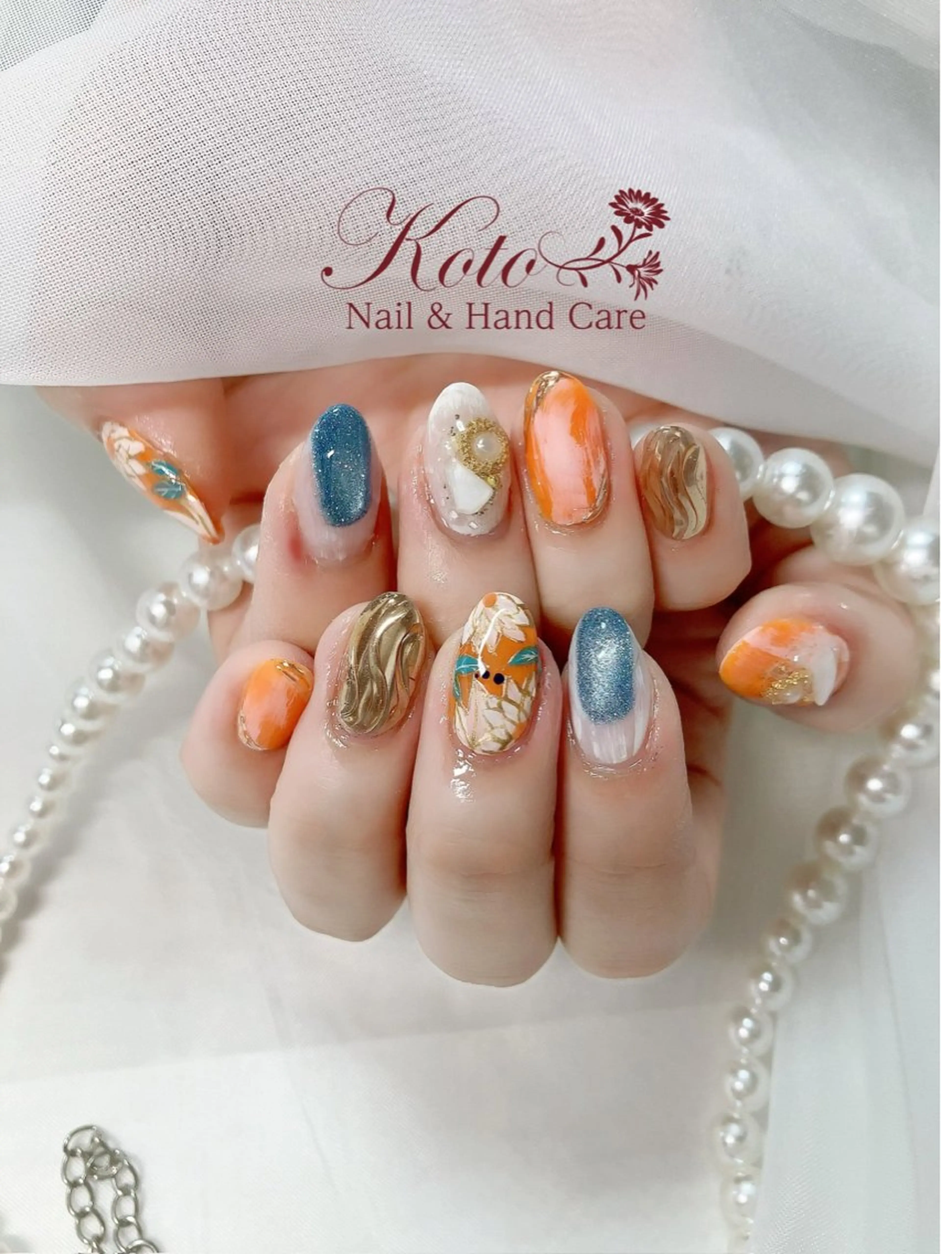 ネイル 長さ出し ジェルネイル 持ち込み ニュアンスネイル 赤色 Risa ネイルサロンKOTOのネイルデザイン