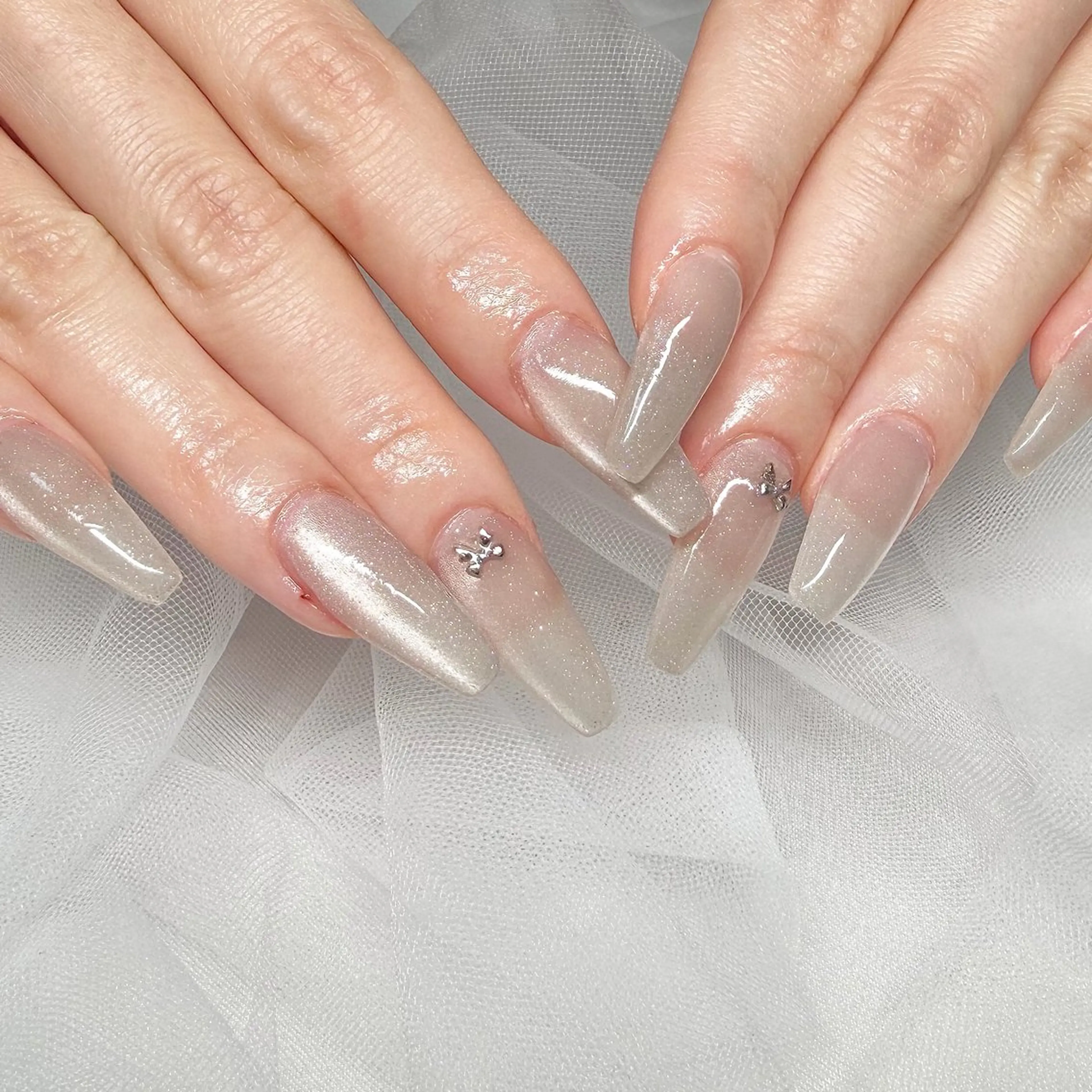 ネイル 長さ出し フラッシュネイル ジェルネイル マグネットネイル 持ち込み ハンドネイル 🌷Gemini nami🌷のネイルデザイン