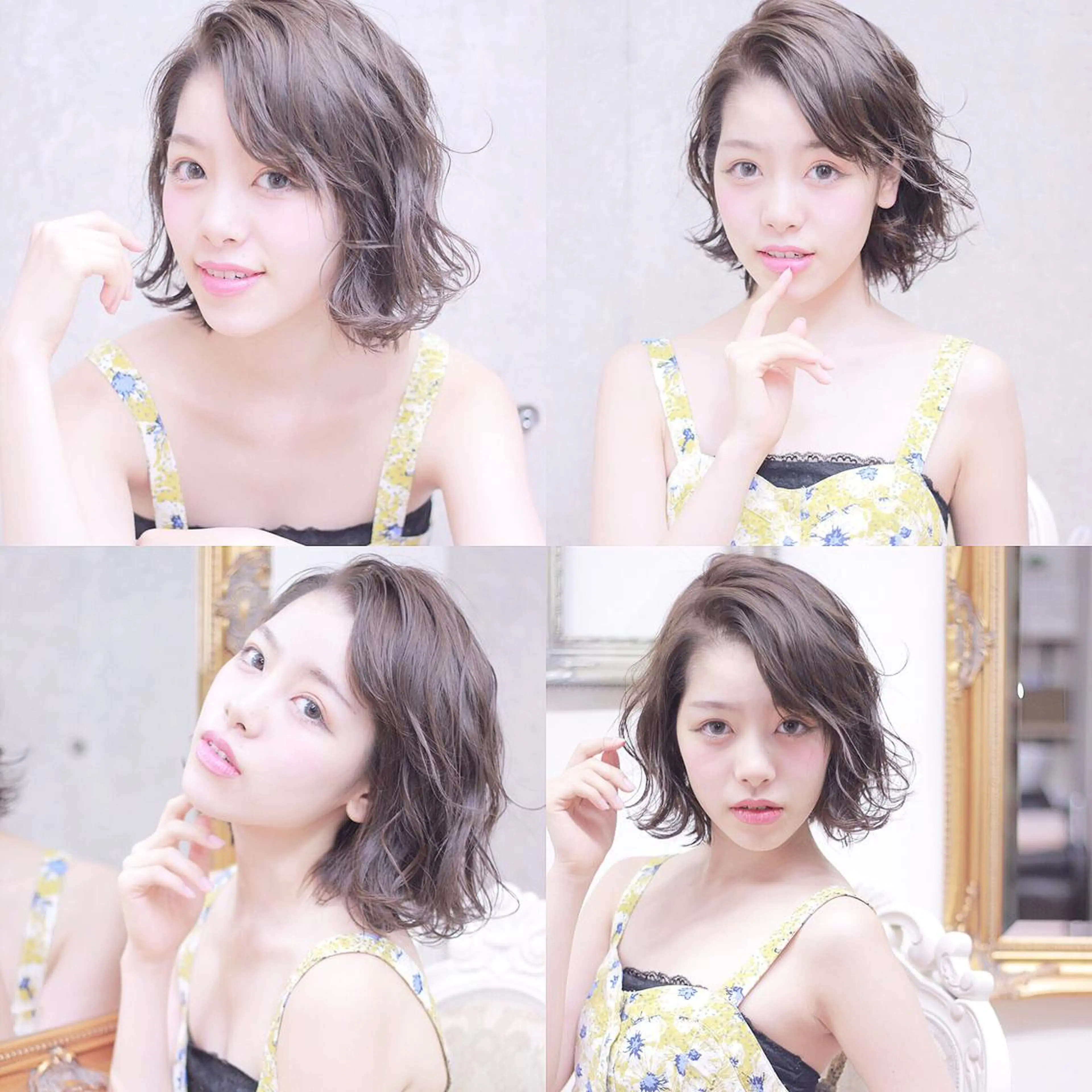 ミディアム カラー ボブ cachecache所属・及川 光のヘアスタイル