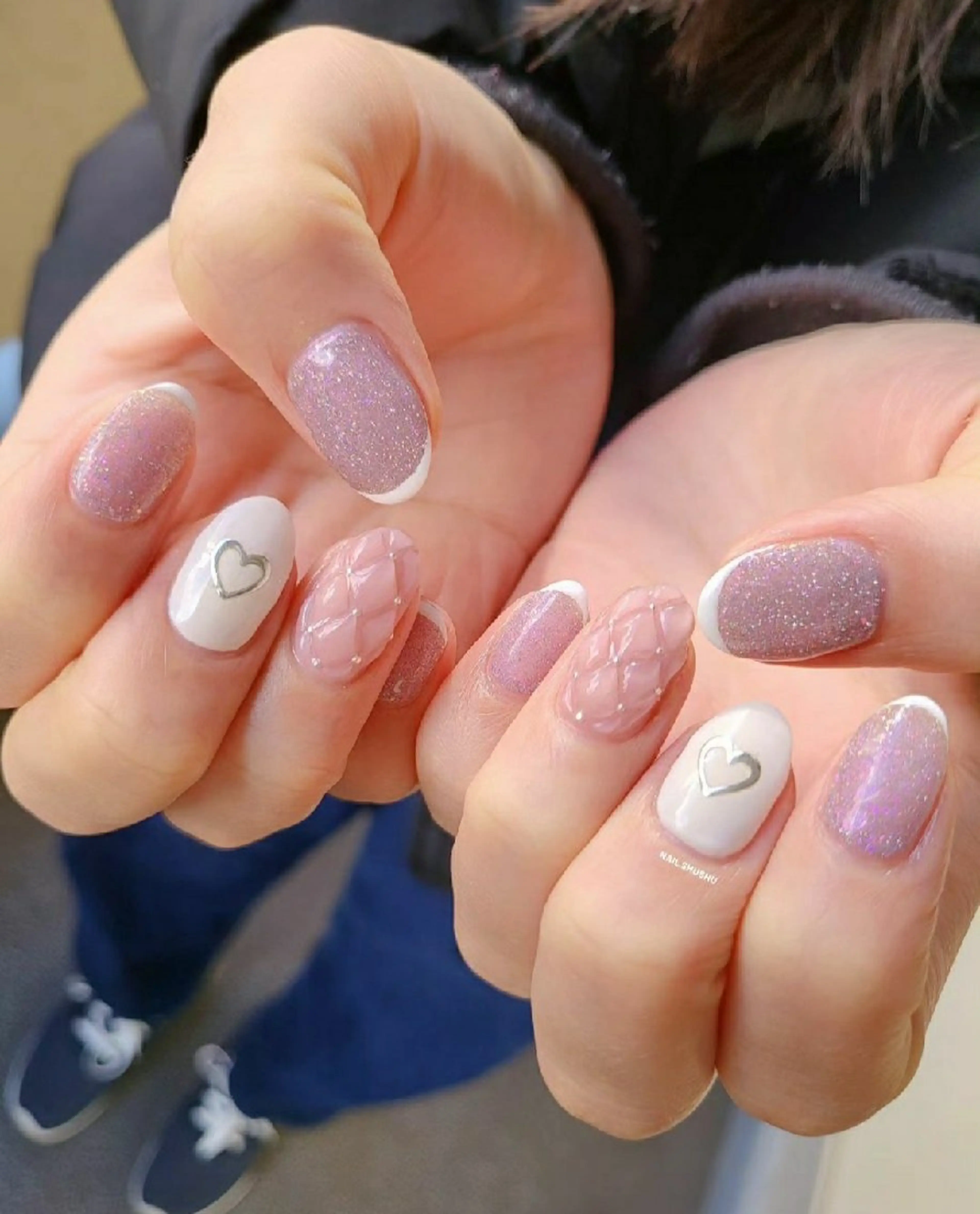 ネイル 持ち込み ニュアンスネイル ワンカラーネイル シンプルネイル 冬ネイル ハンドネイル 3dパーツ/流行り 👧shushu❤️のネイルデザイン