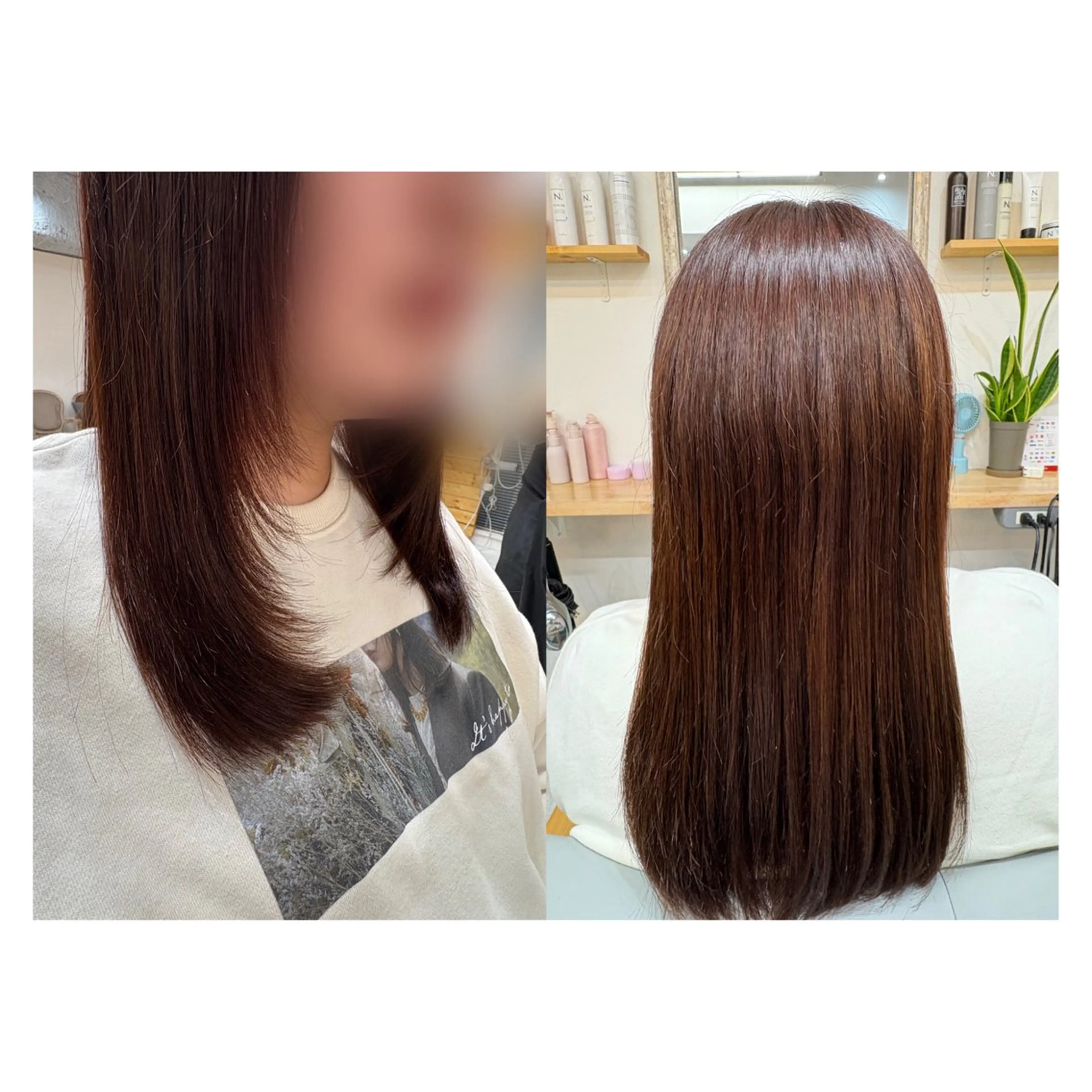 セミロング レイヤーカット・ 縮毛矯正 星野のヘアスタイル