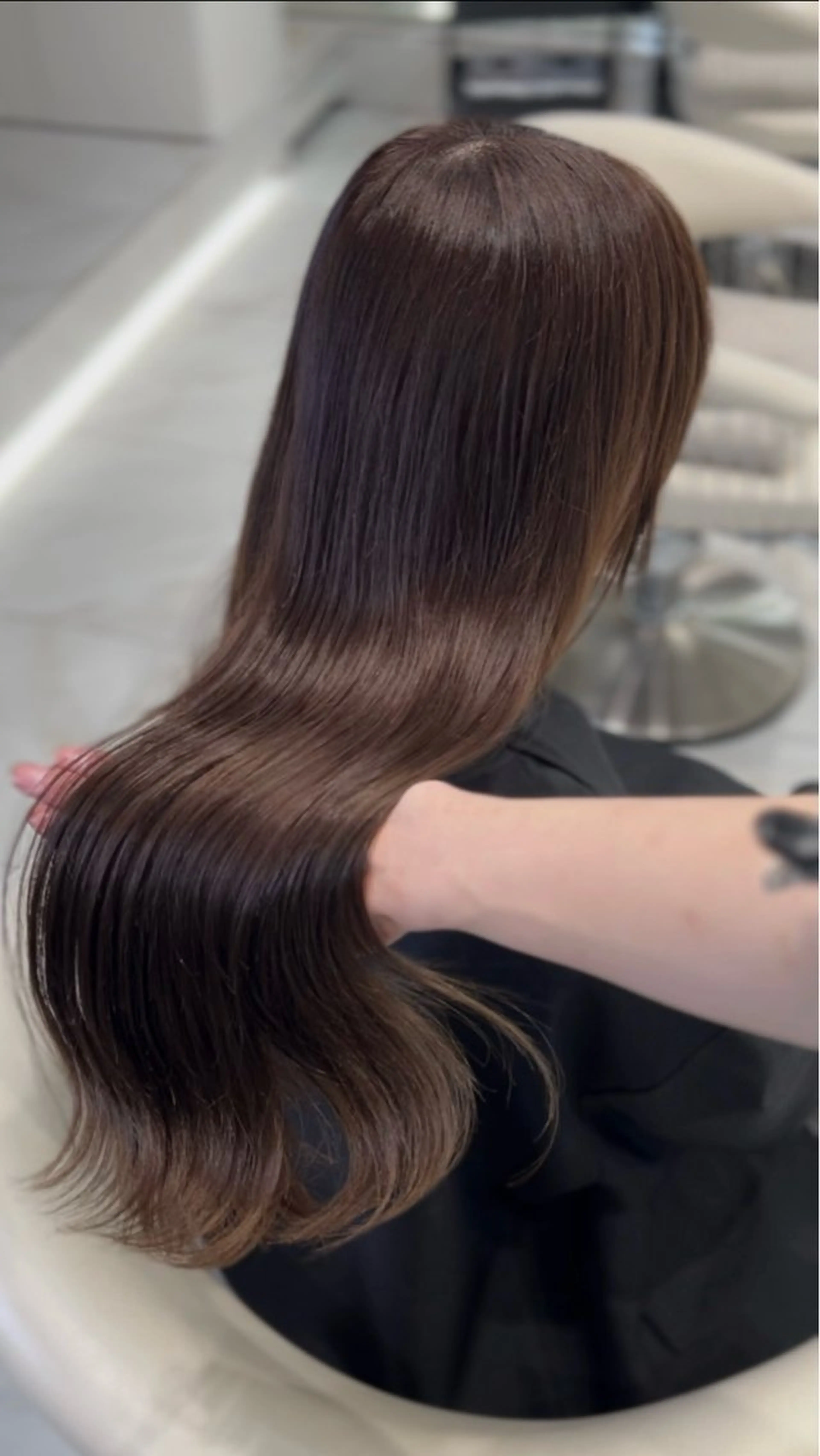 ロング カラー ダブルカラー グレージュ 縮毛矯正/グレージュ /表参道/小森波琉のヘアスタイル