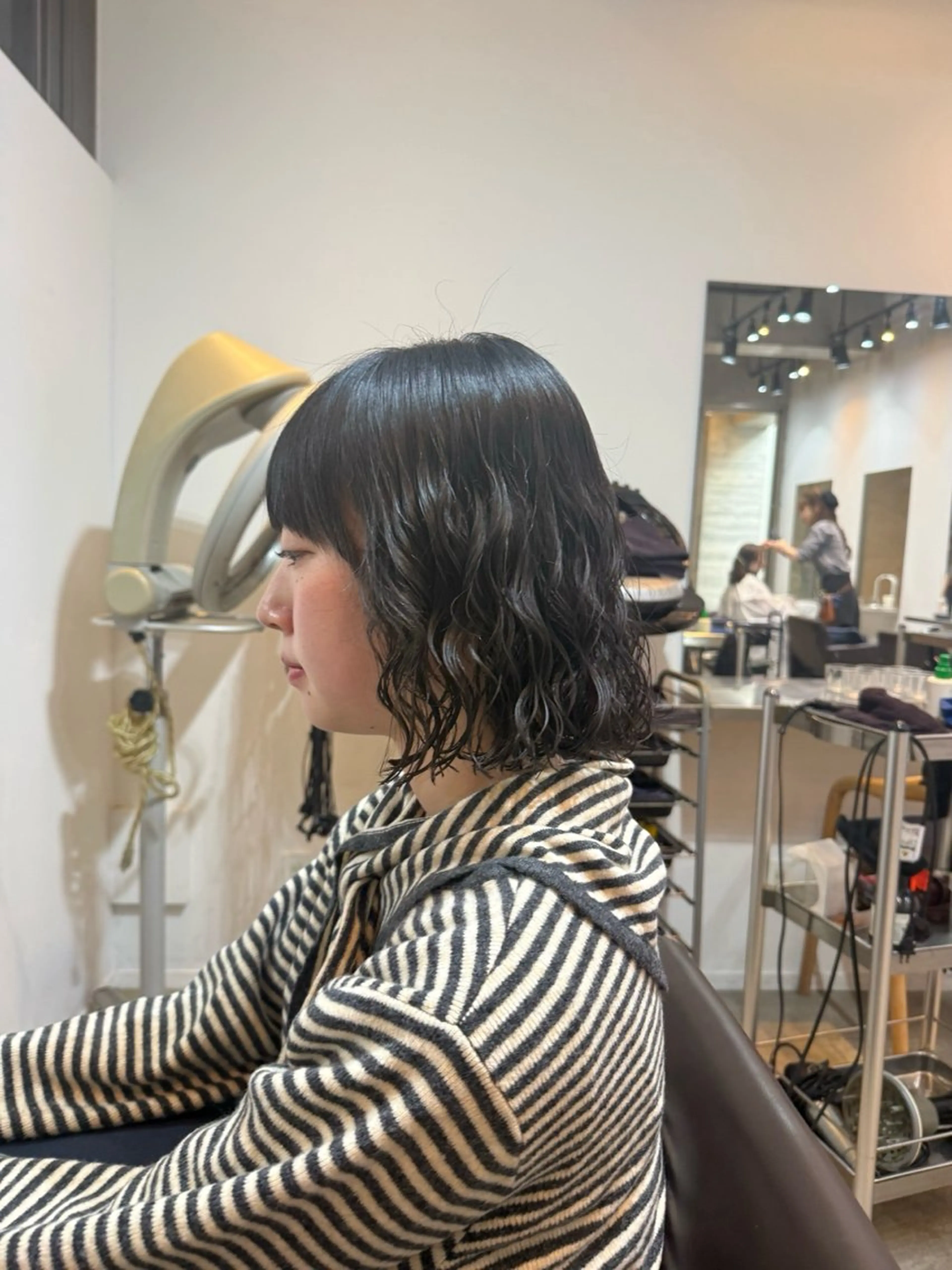 ミディアム カット パーマ トリートメント スパイラルパーマ /神野のヘアスタイル