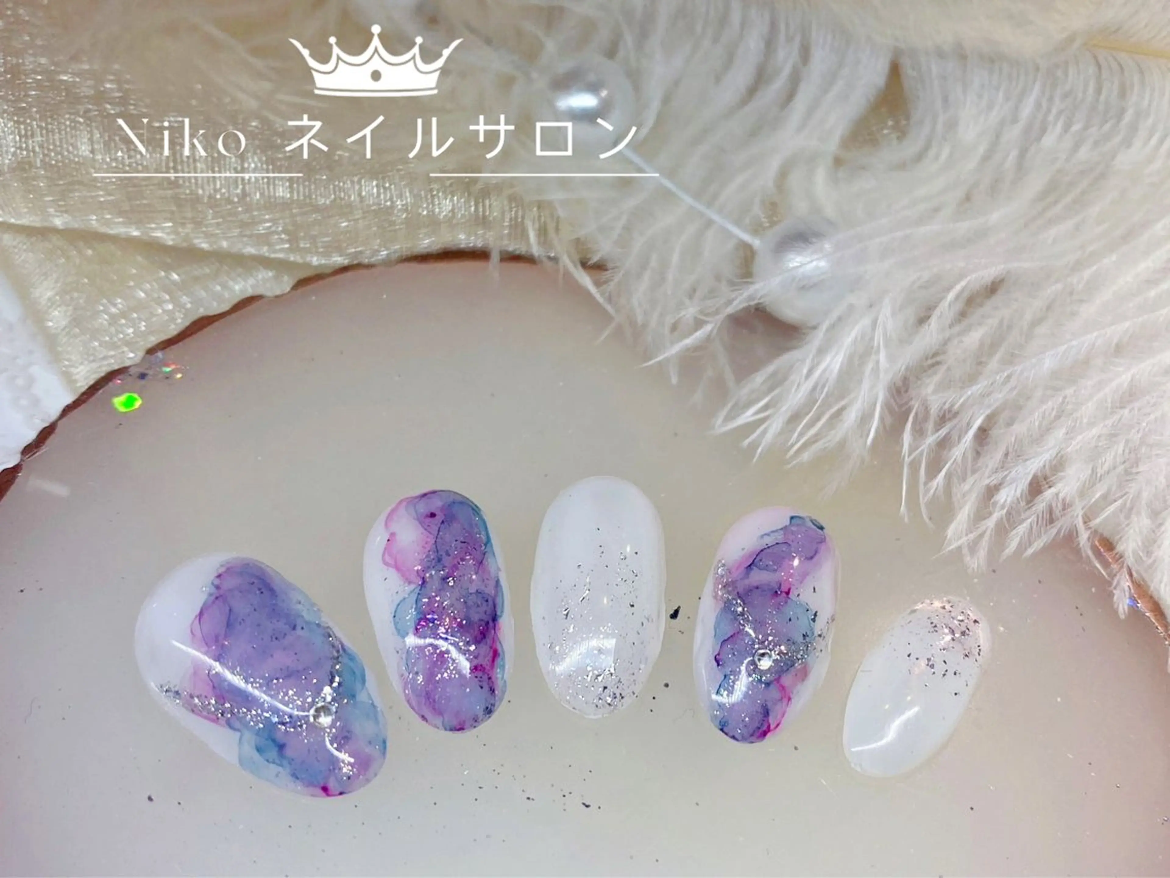 ネイル 長さ出し フットネイル ジェルネイル 韓国ネイル マグネットネイル Niko nailサロンのネイルデザイン