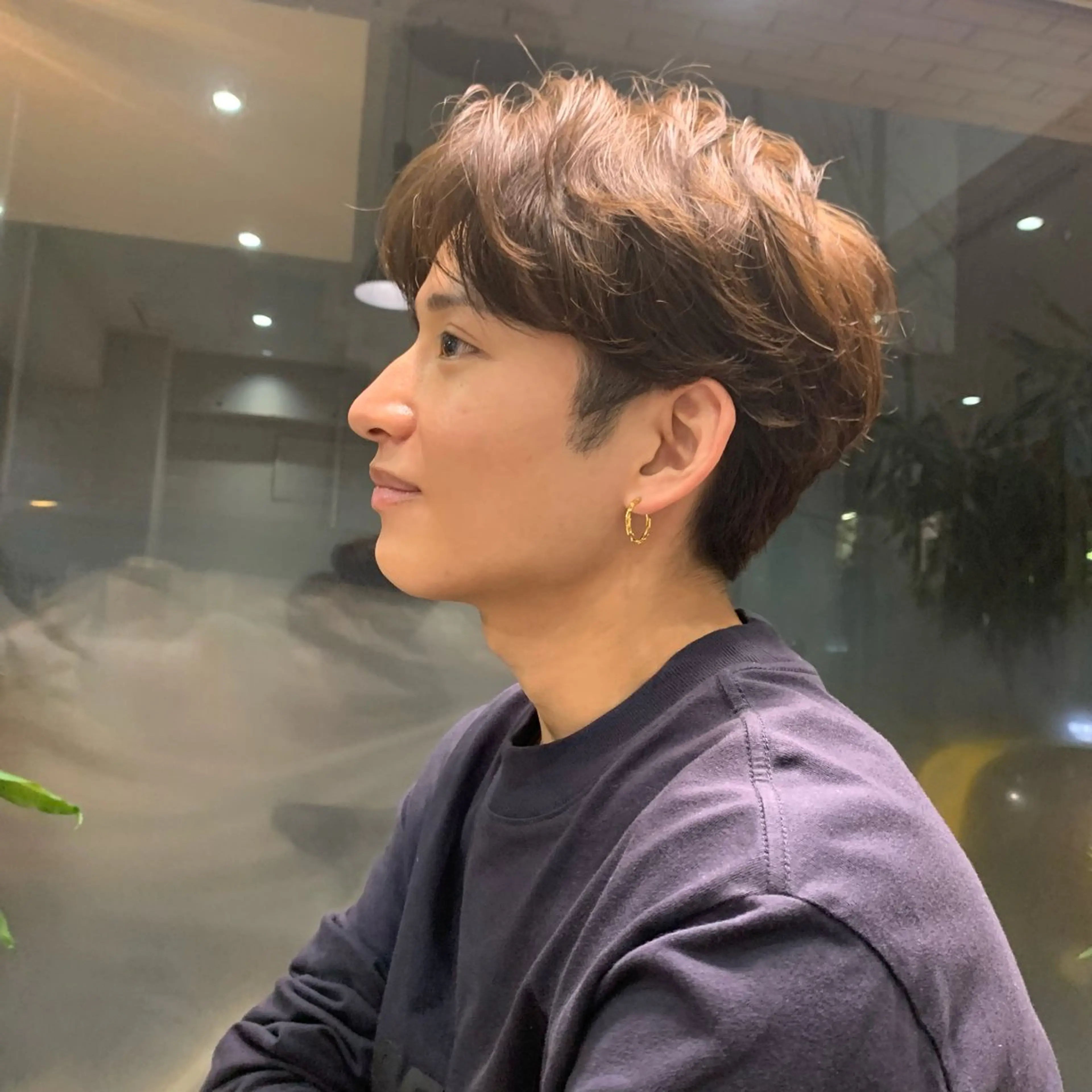 メンズ センターパート マッシュ メンズパーマ ショート特化/表参道 /ぐっしーのヘアスタイル