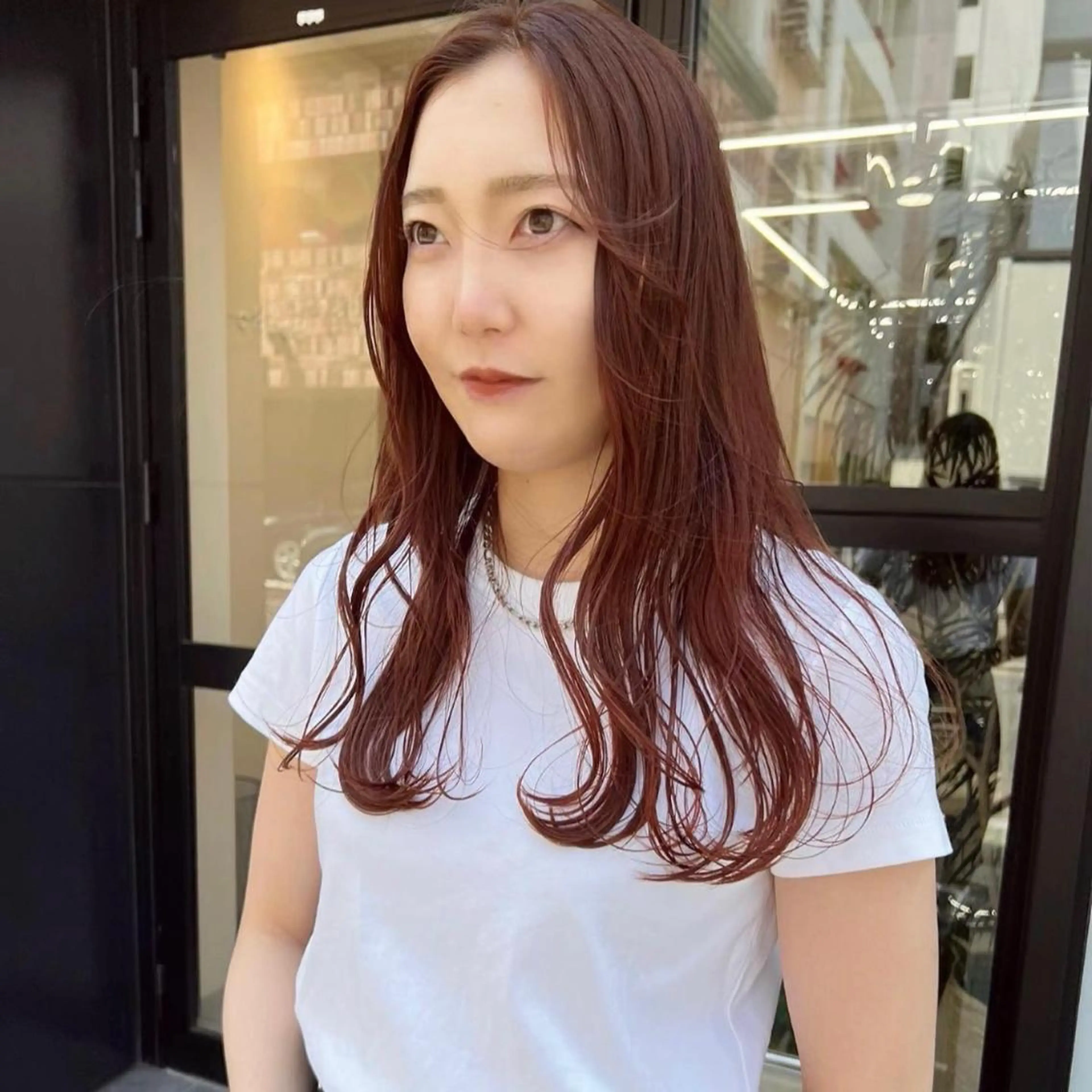 ロング カラー オレンジ ピンクカラー arisa/暖色 /伏見/レイヤーのヘアスタイル