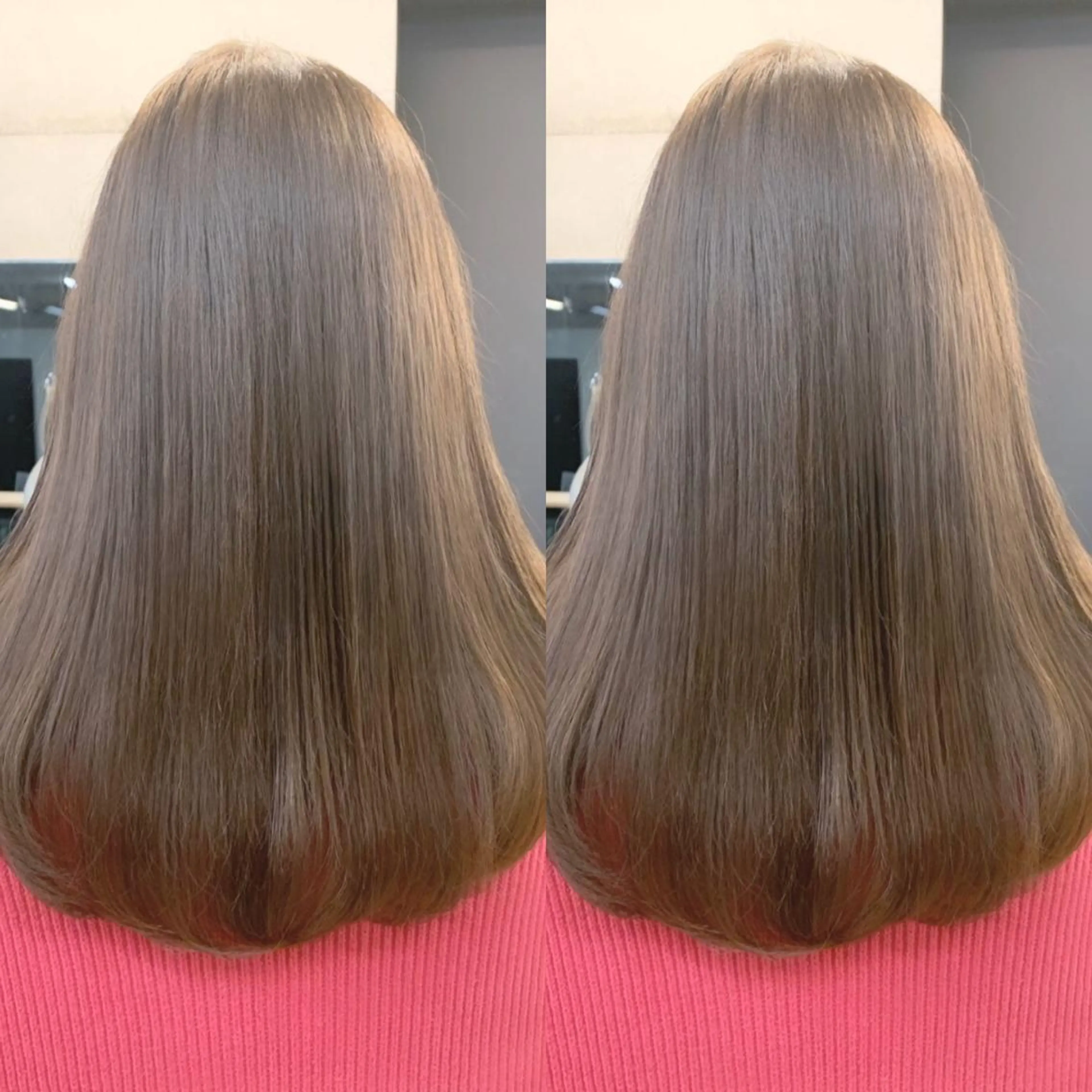 セミロング カラー 透明感/オリーブ/ グレージュ/YUKAのヘアスタイル