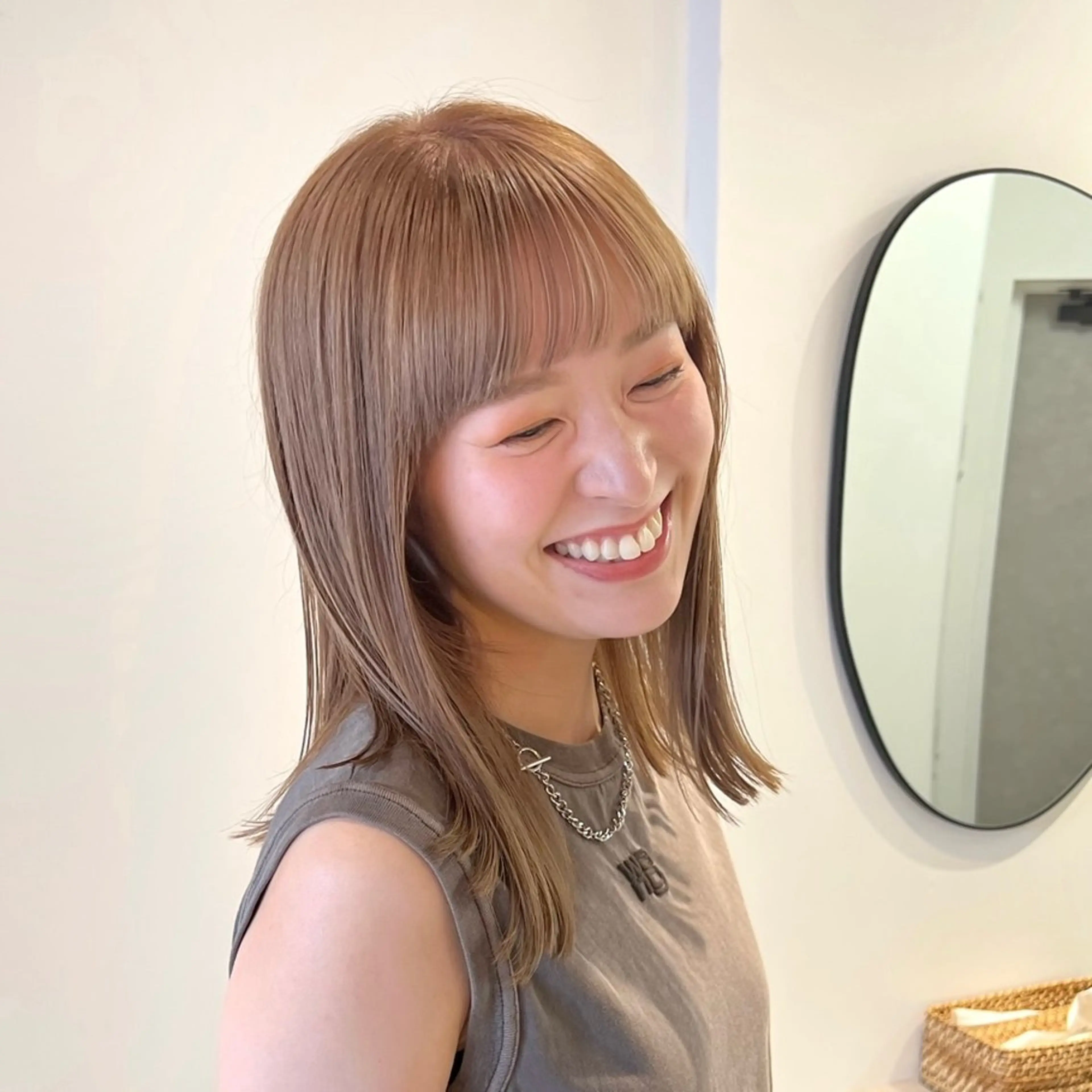 ミディアム カラー ベージュカラー ブリーチ 似合わせカット カット パーマ ✨メンズ/パーマ/ 三宅 昌太✨のヘアスタイル