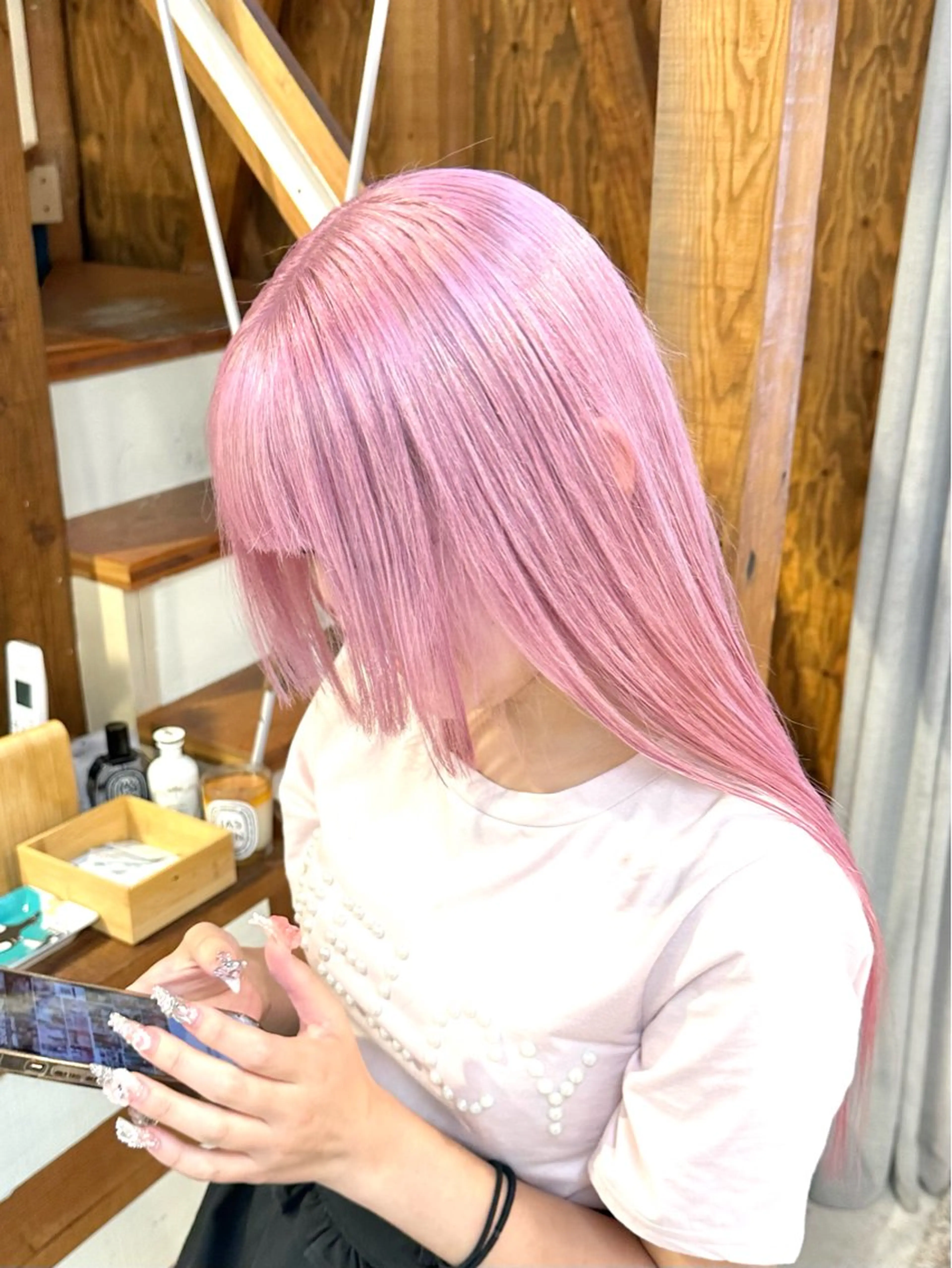 ロング ヘアカラー トリートメント 抜きっぱなしブロンド ササキカズマのヘアスタイル