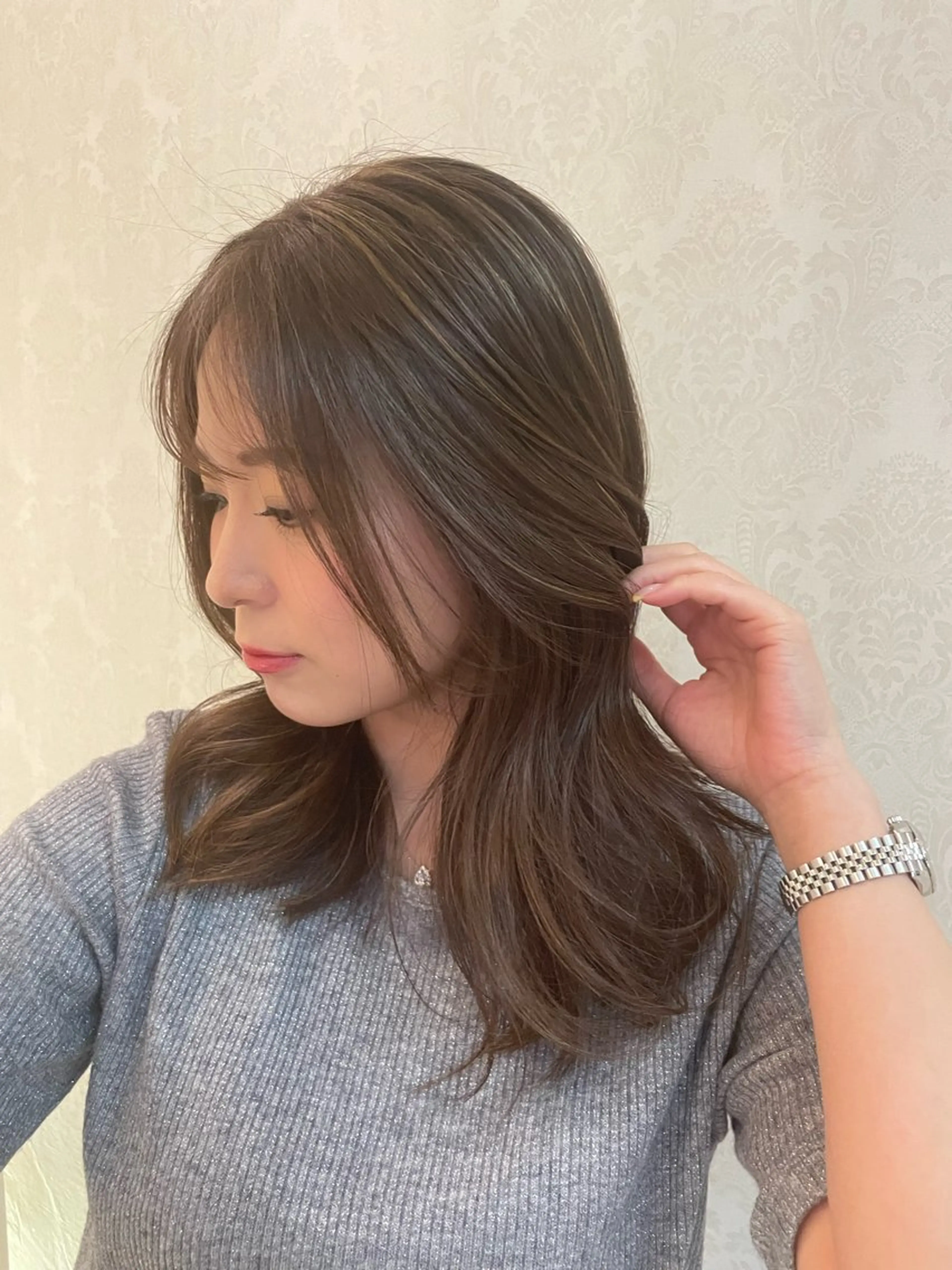 ミディアム カラー ヘアアレンジ ヘアカラー トリートメント 福田 武士のヘアスタイル