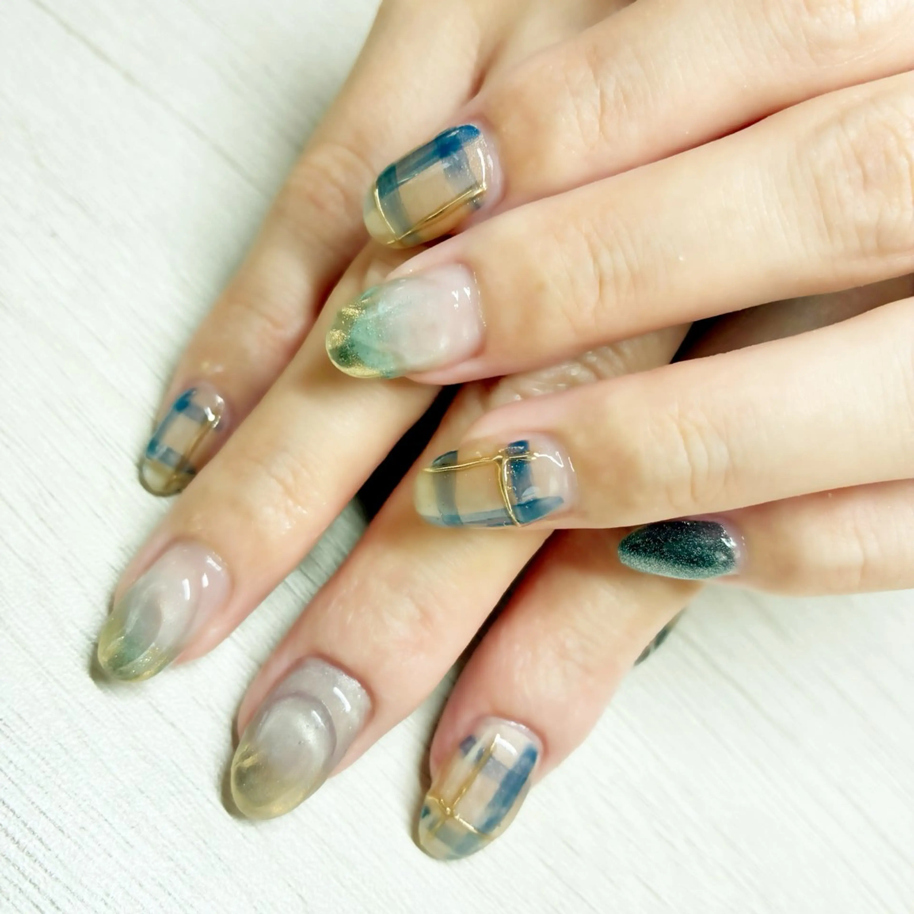 ネイル ブルー 持ち込み nail_salon Tulipのネイルデザイン