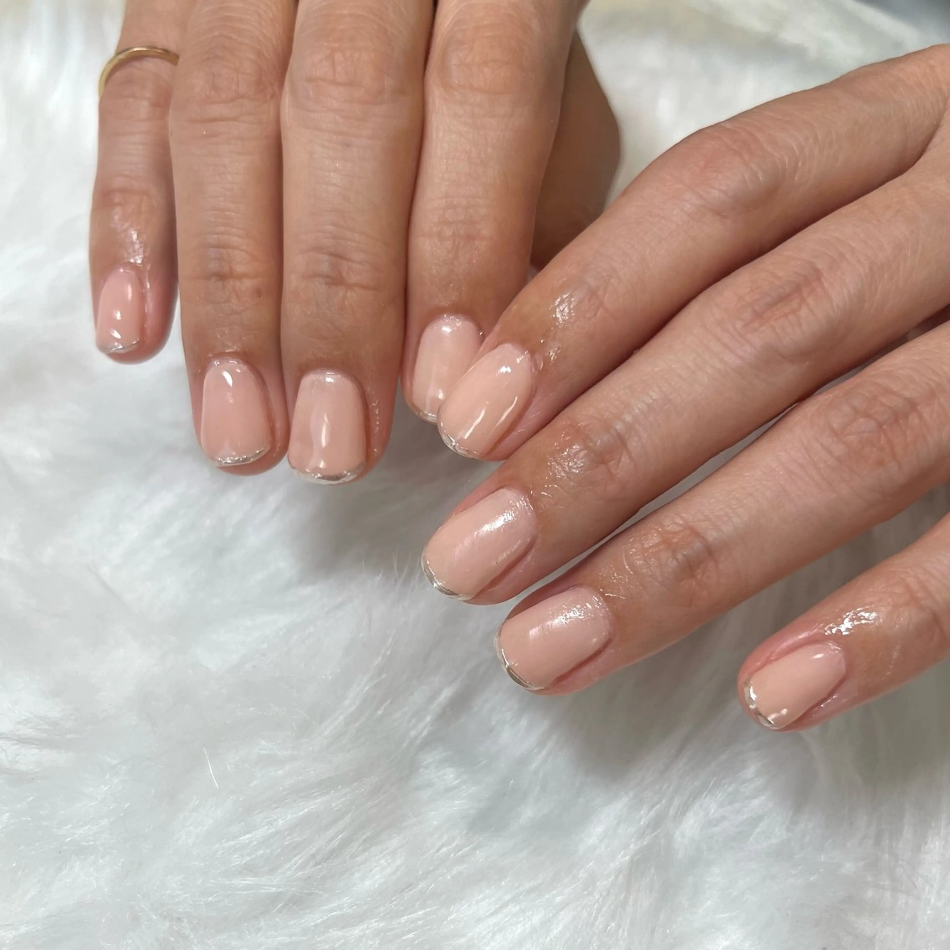 ネイル フレンチネイル ミラーネイル nail salon orchidのネイルデザイン