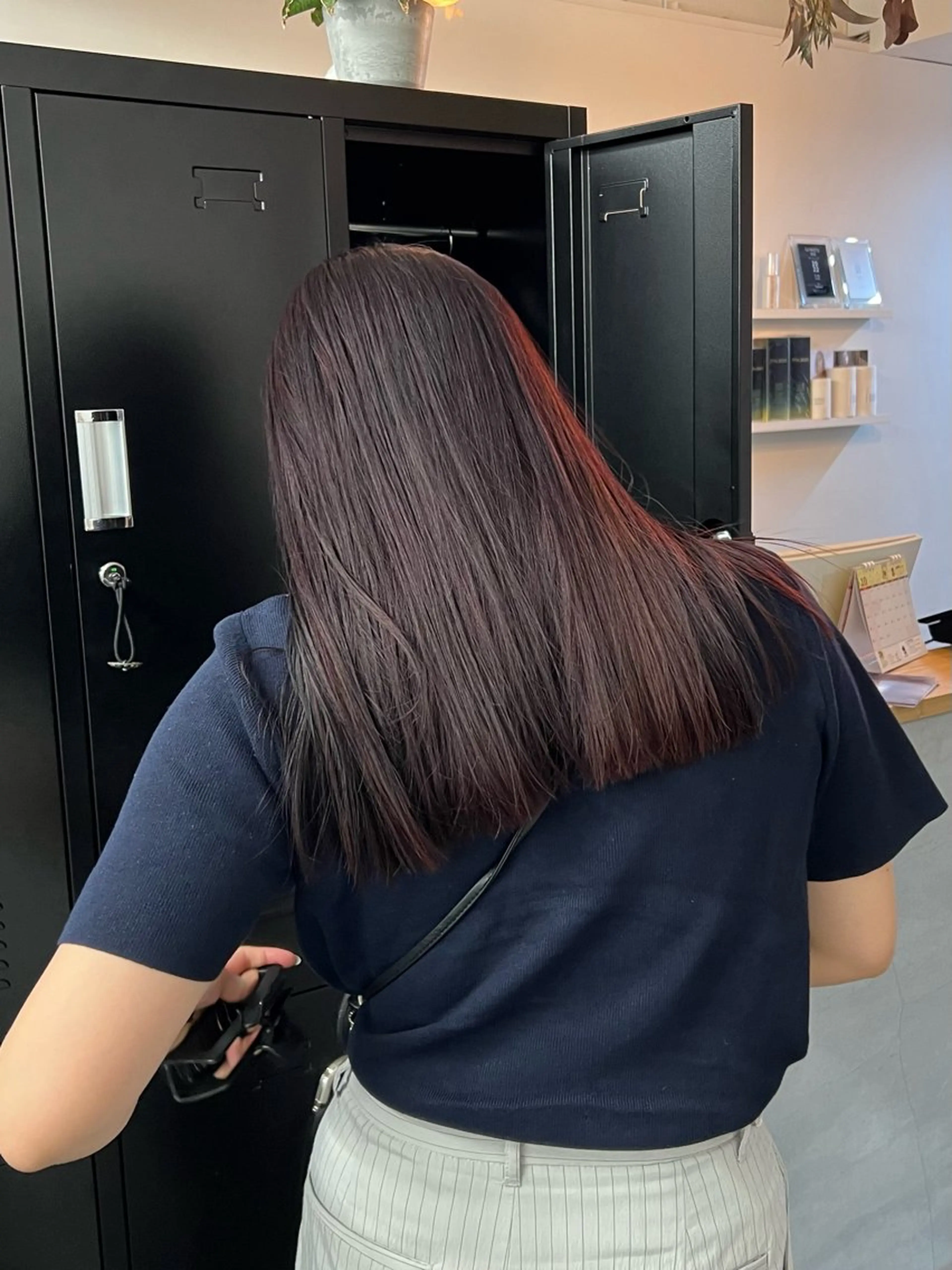 ロング カラー オレンジ モリ ナツルのヘアスタイル