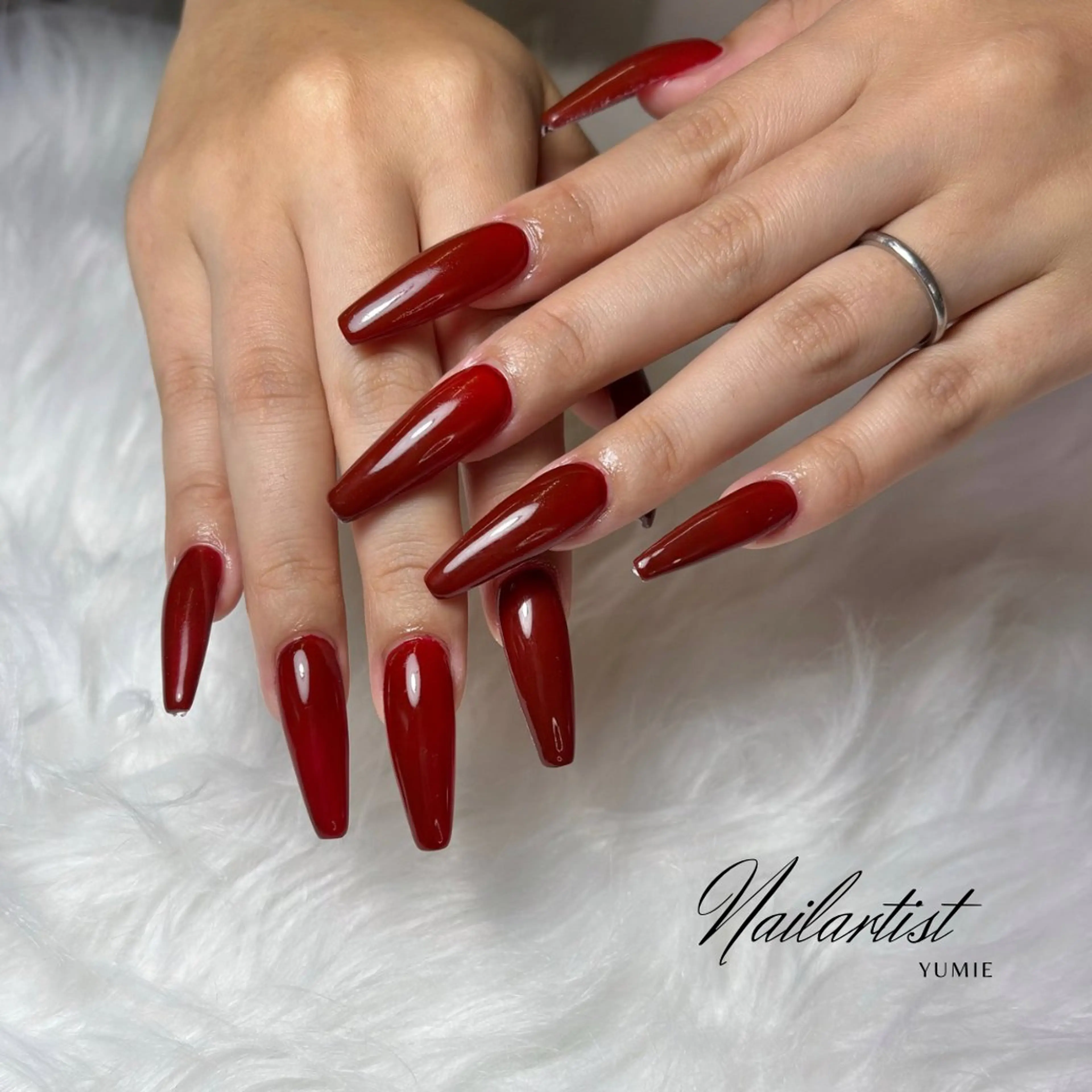 ネイル ボルドー ハンドネイル NAILSALON en+所属・NAILSALON en+沖縄市美原のネイルデザイン