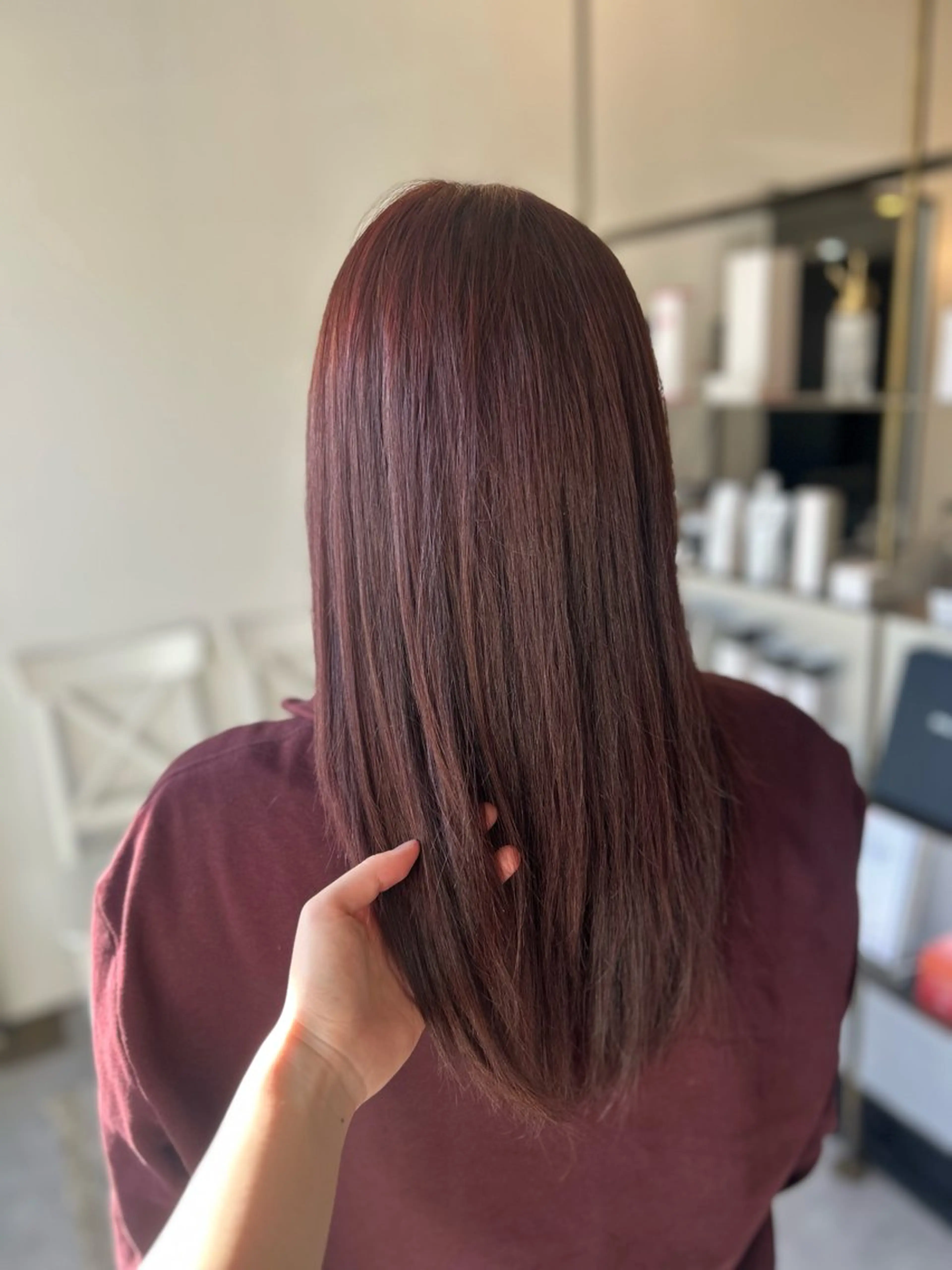 セミロング レッドブラウン ヘアカラー iroha /Cielのヘアスタイル