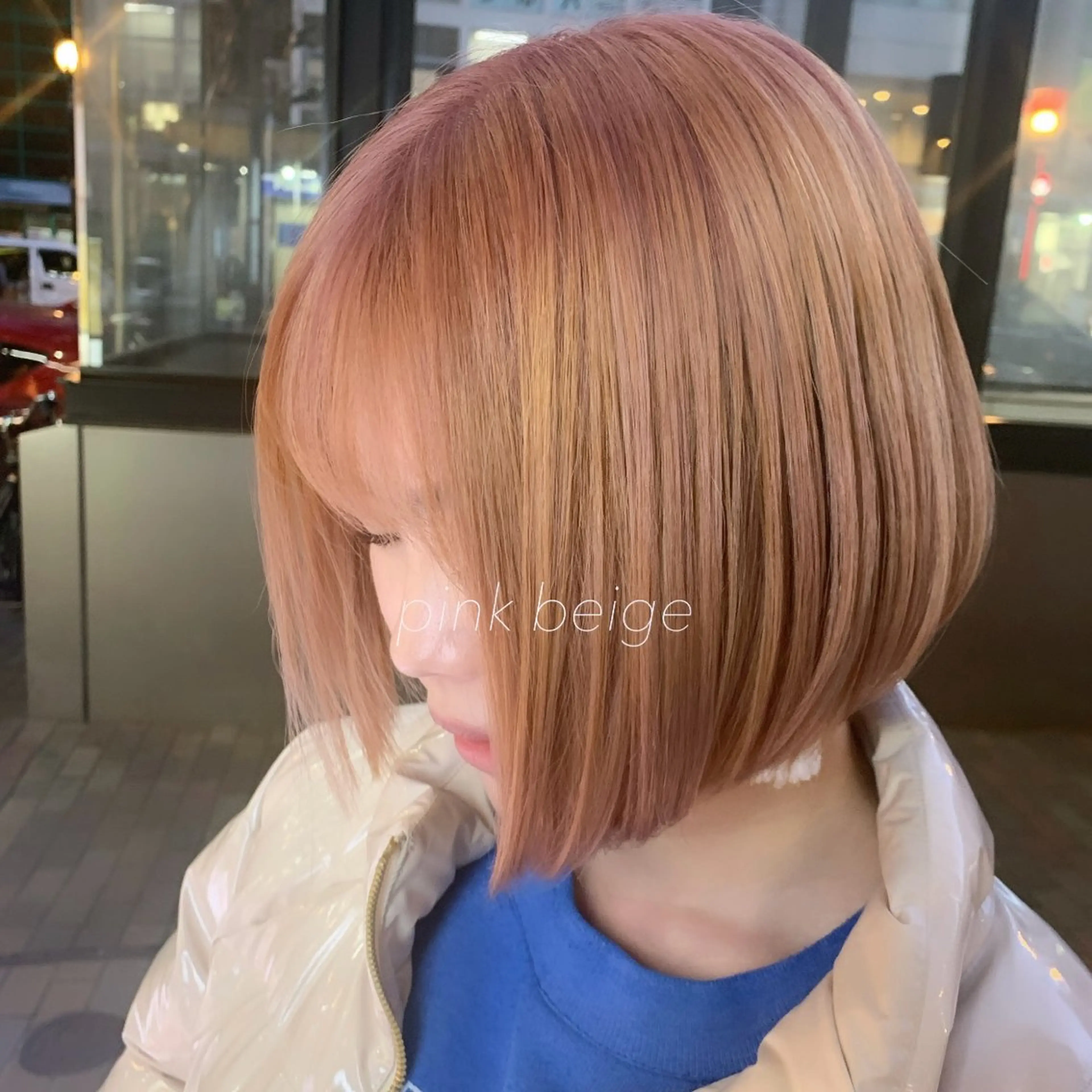 ミディアム カラー ベージュカラー ブリーチ ピンクカラー GO TODAY 原宿本店所属・似合わせカット得意 💛RENA💛のヘアスタイル