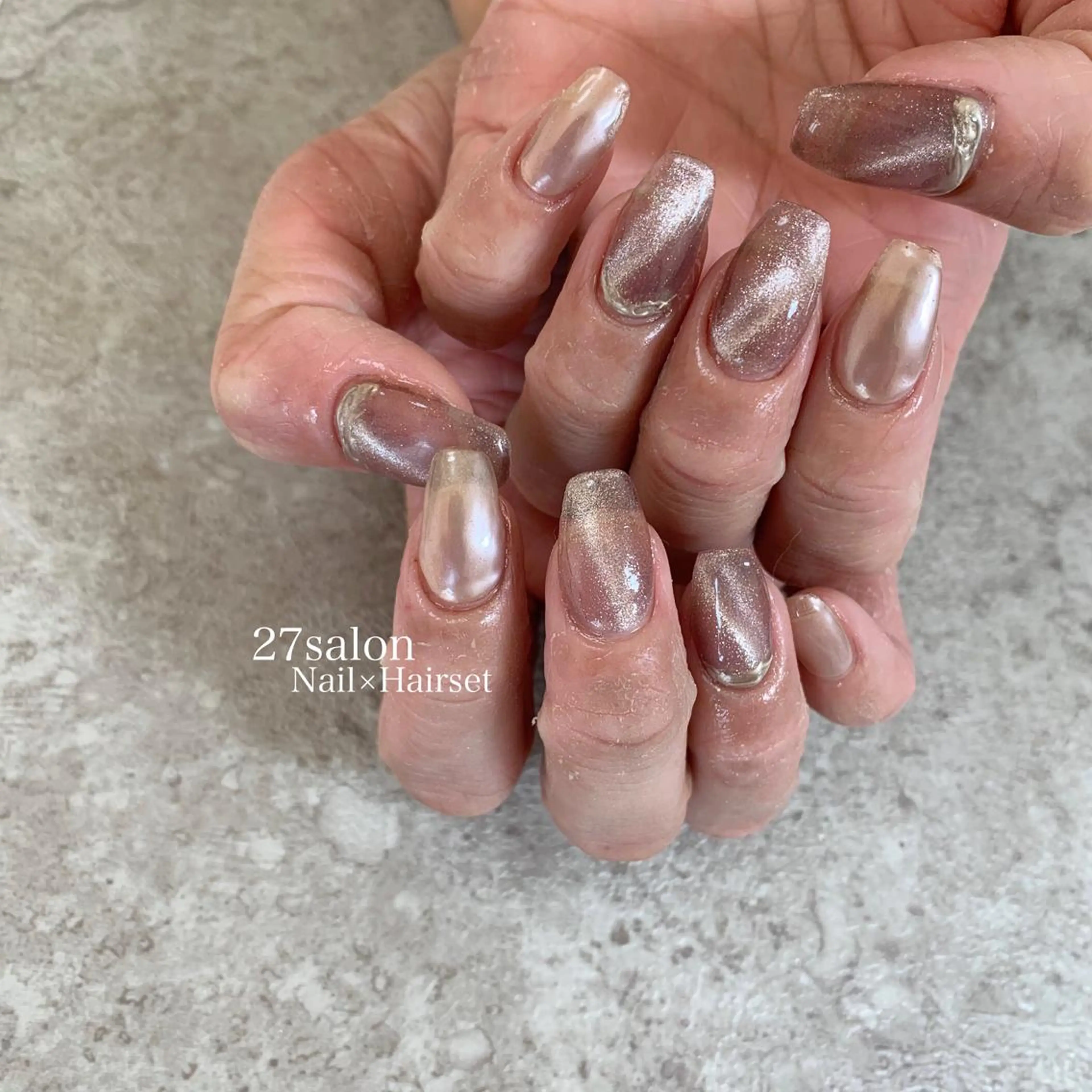 ネイル マグネットネイル ミラーネイル 27salon yuinaのネイルデザイン