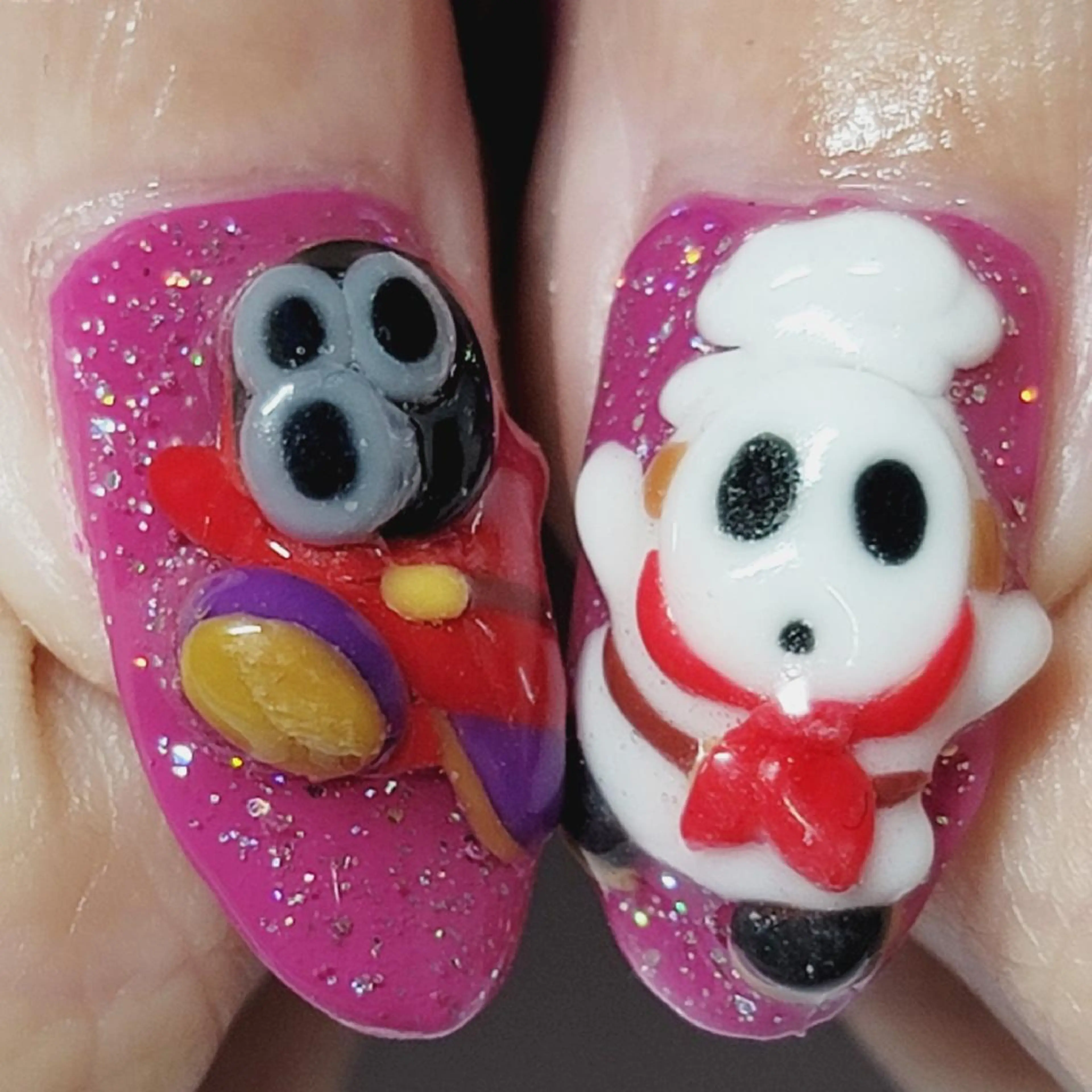 ネイル アートネイル ハロウィン ラメ(グリッター) ワンカラーネイル ピンク ハンドネイル よしだ ひろきのネイルデザイン