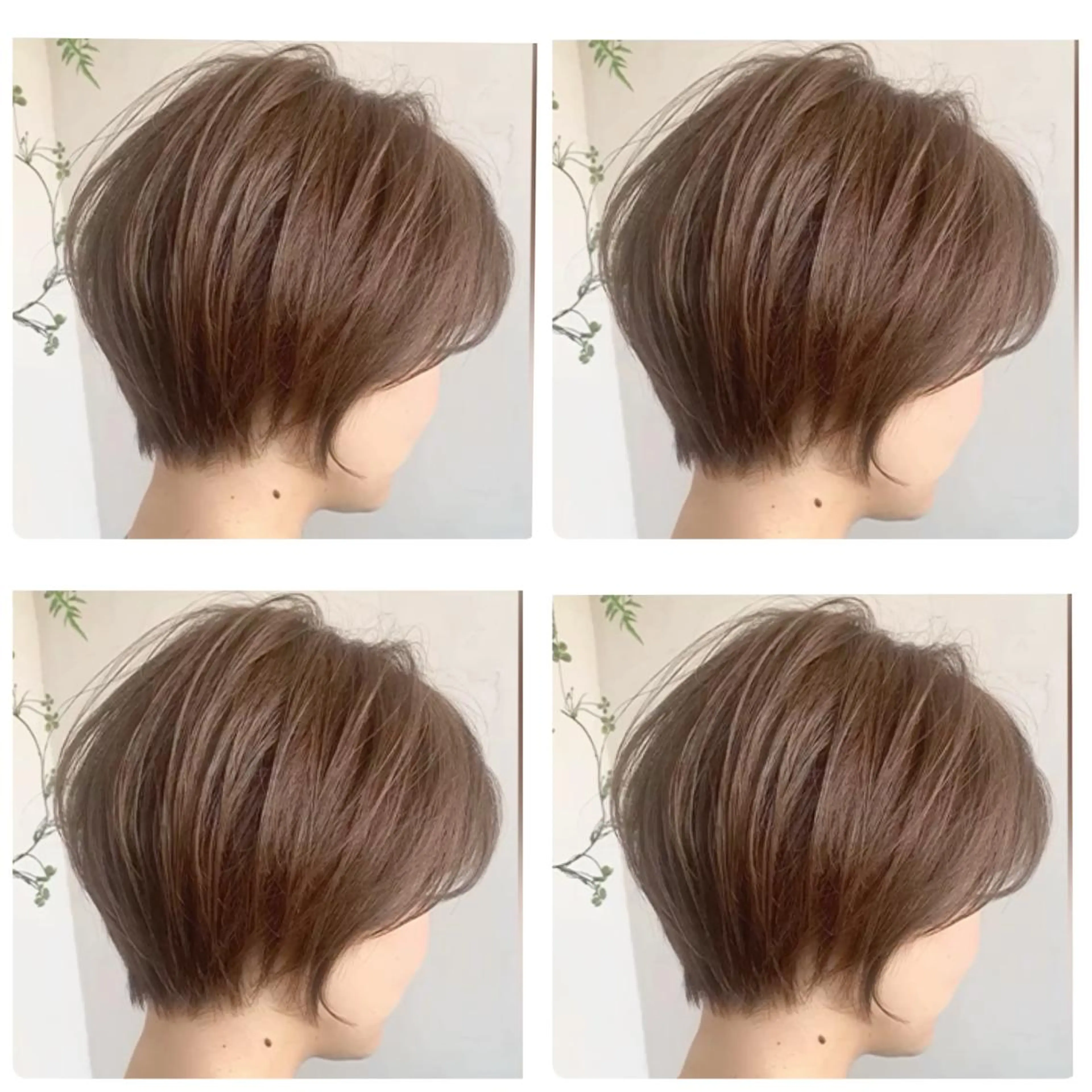 ショート カラー ショートボブ ハンサムショート 丸みショート ハイライトカラー ボブ カット ヘアカラー トリートメント 京都大人女性ショート 徒歩1分/秋山のヘアスタイル