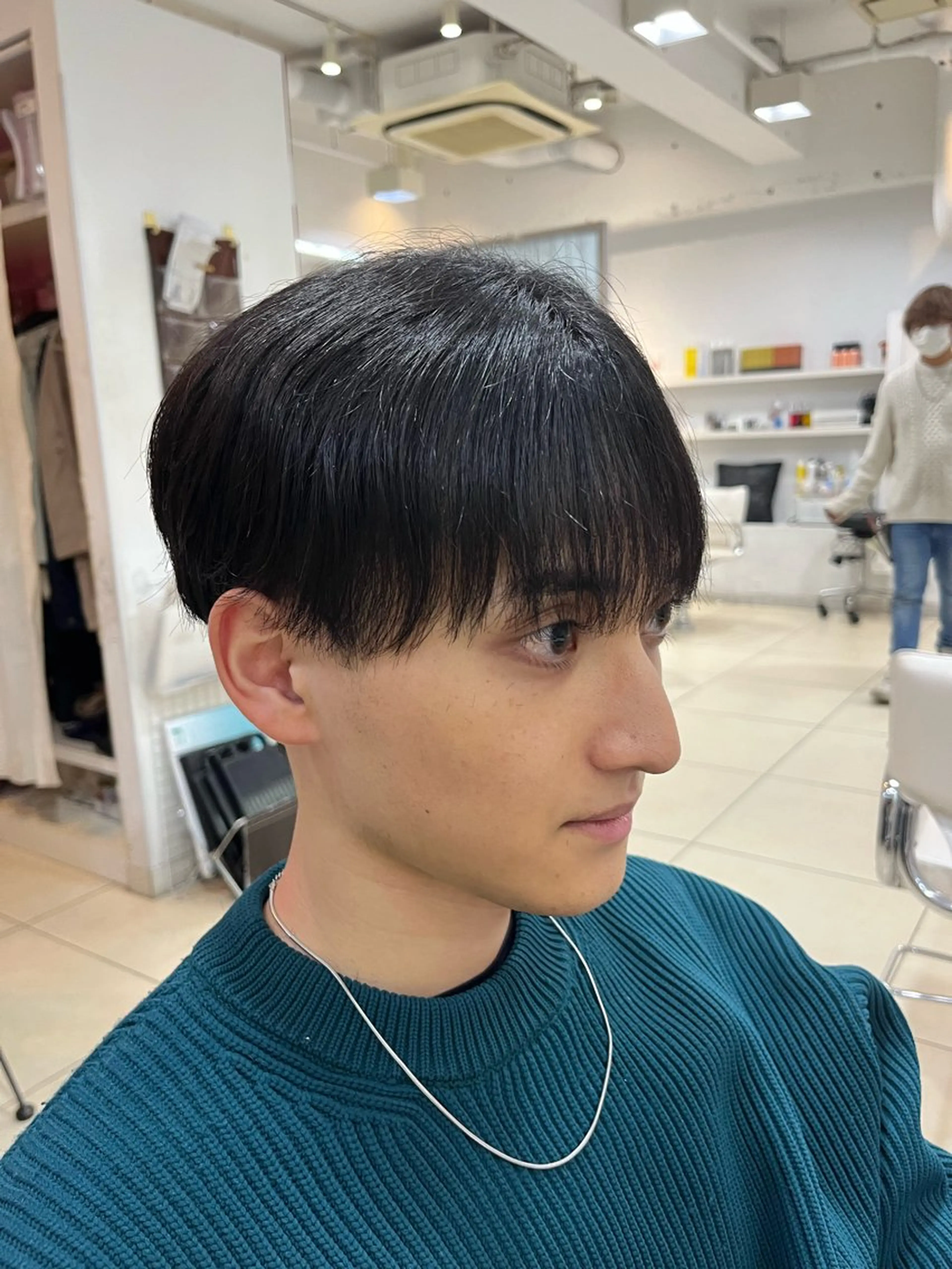 ショート メンズ マッシュ メンズパーマ シースルーマッシュ 波巻きパーマ 縮毛矯正 カット 縮毛矯正 韓国風メンズ/毛流れ ヘアなら須田龍世のヘアスタイル