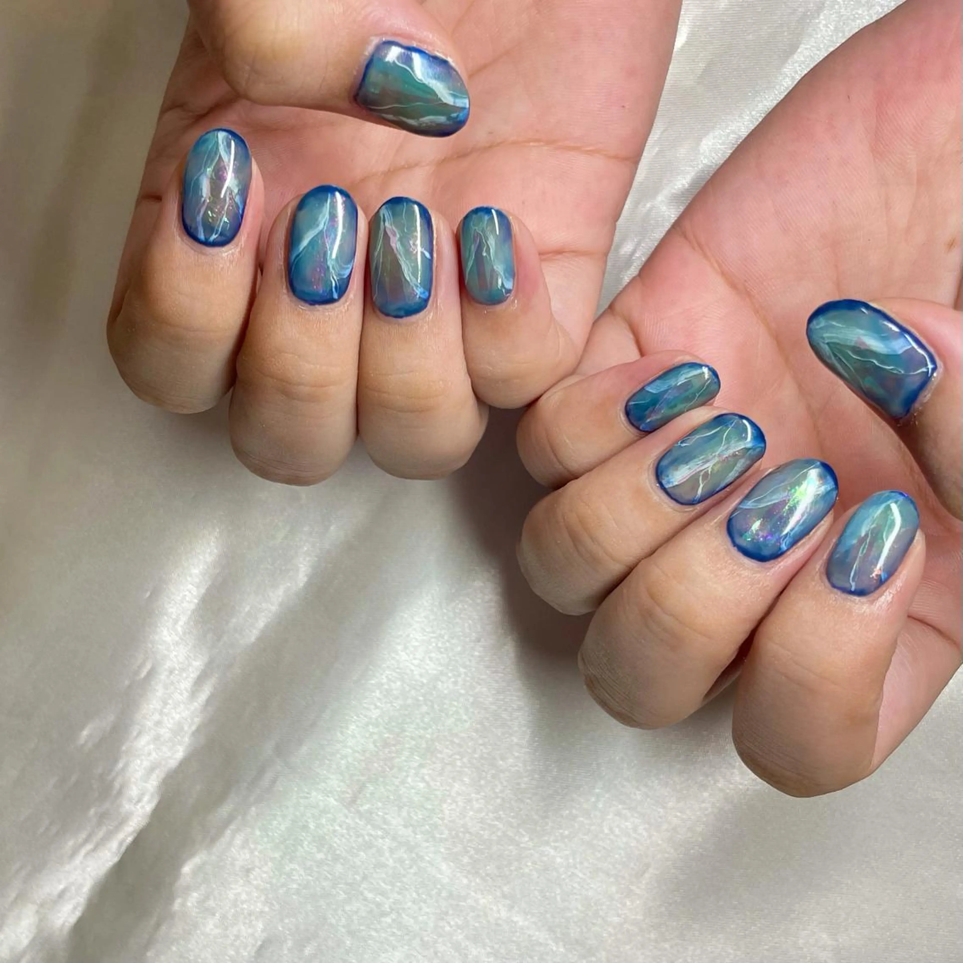 カラー パーマ ヘアアレンジ メンズ キッズ ネイル マツエク・マツパ ブルーカラー ブルー nail&eye Aoのマツエク・マツパデザイン