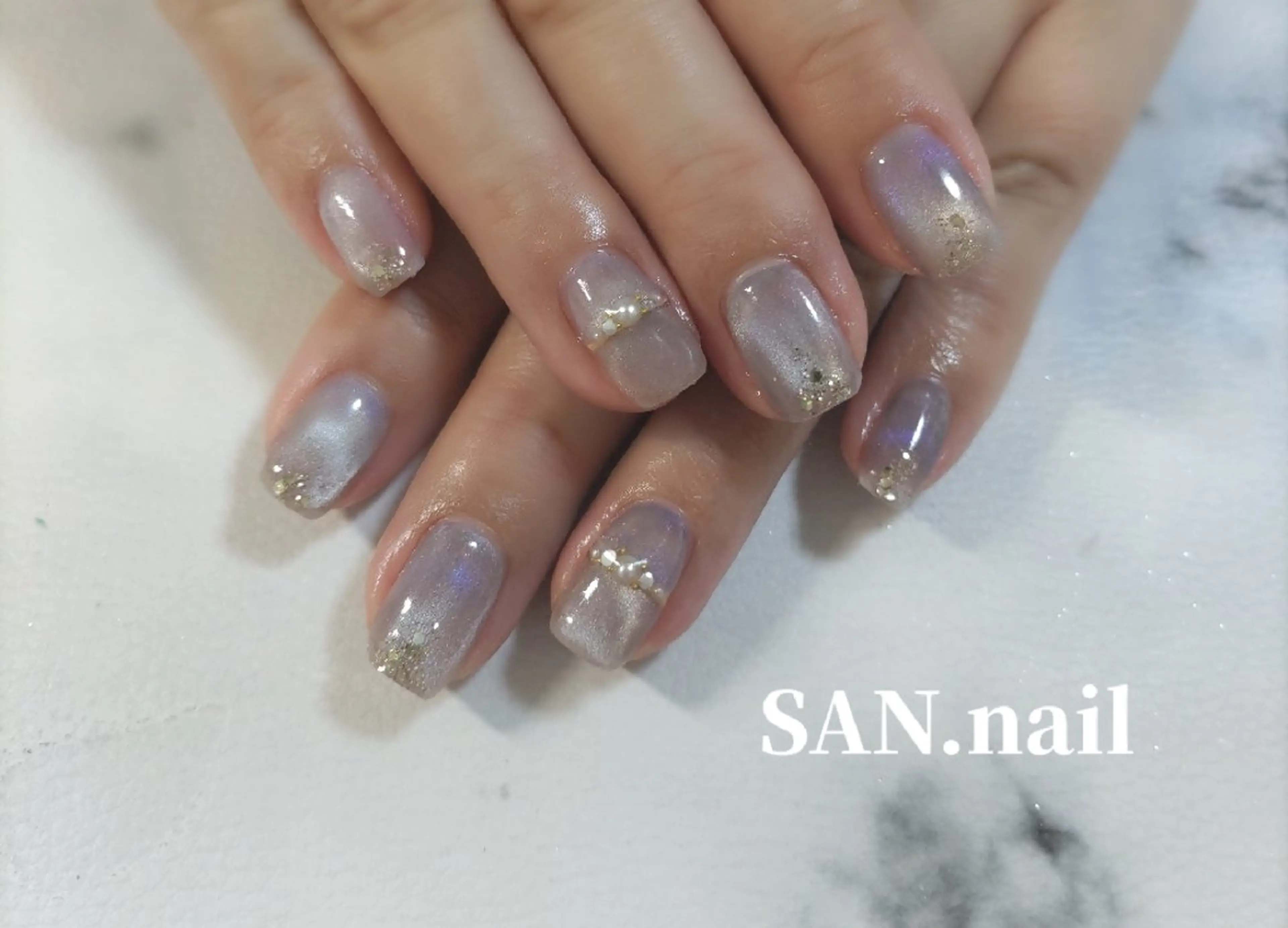 ネイル 氷ネイル・うるうるネイル ハンドネイル SAN. nailのネイルデザイン
