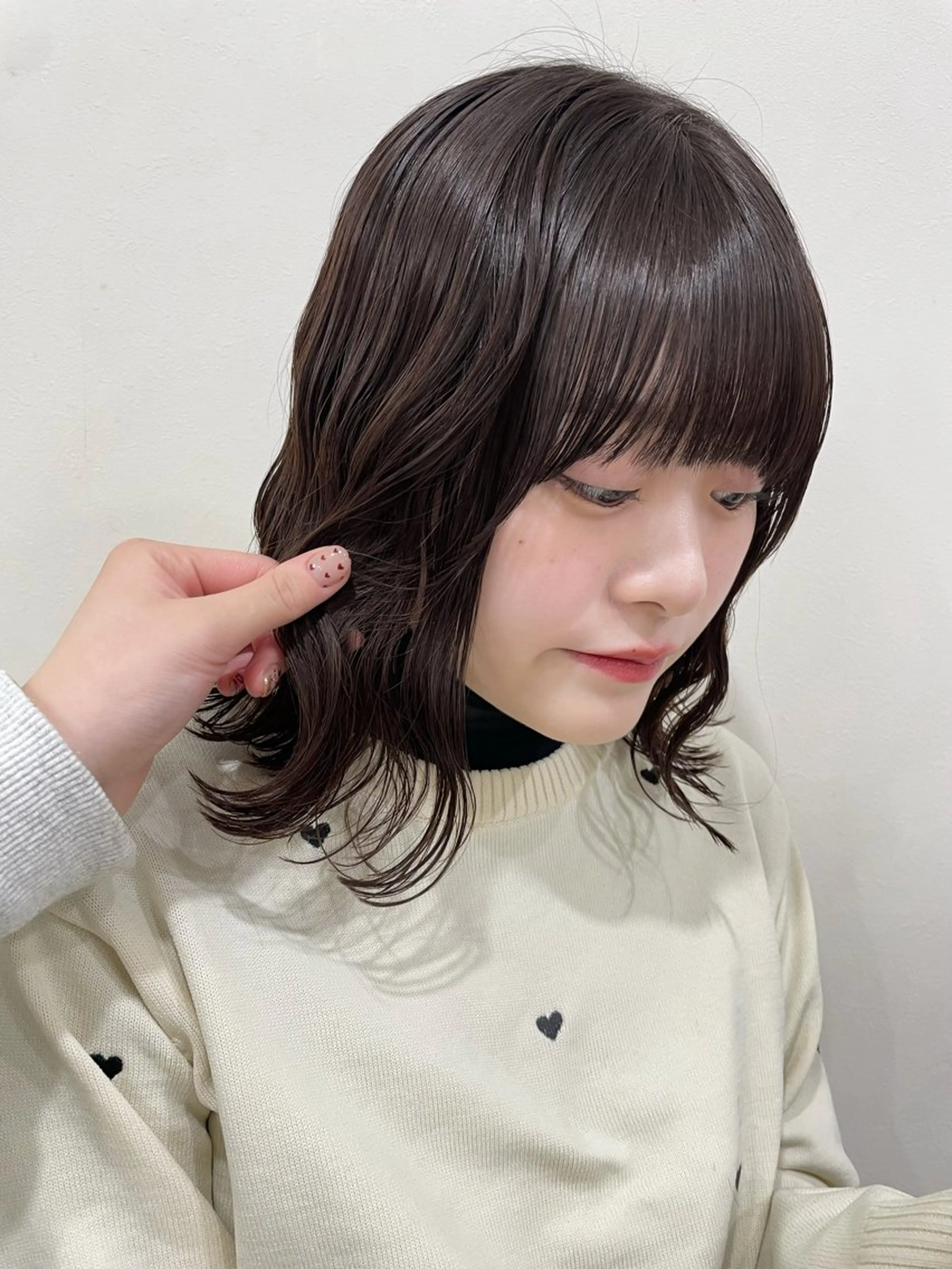 ミディアム パーマ ミディアムパーマ カット パーマ 韓国風パーマ/ヘア セット/店長みづきのヘアスタイル