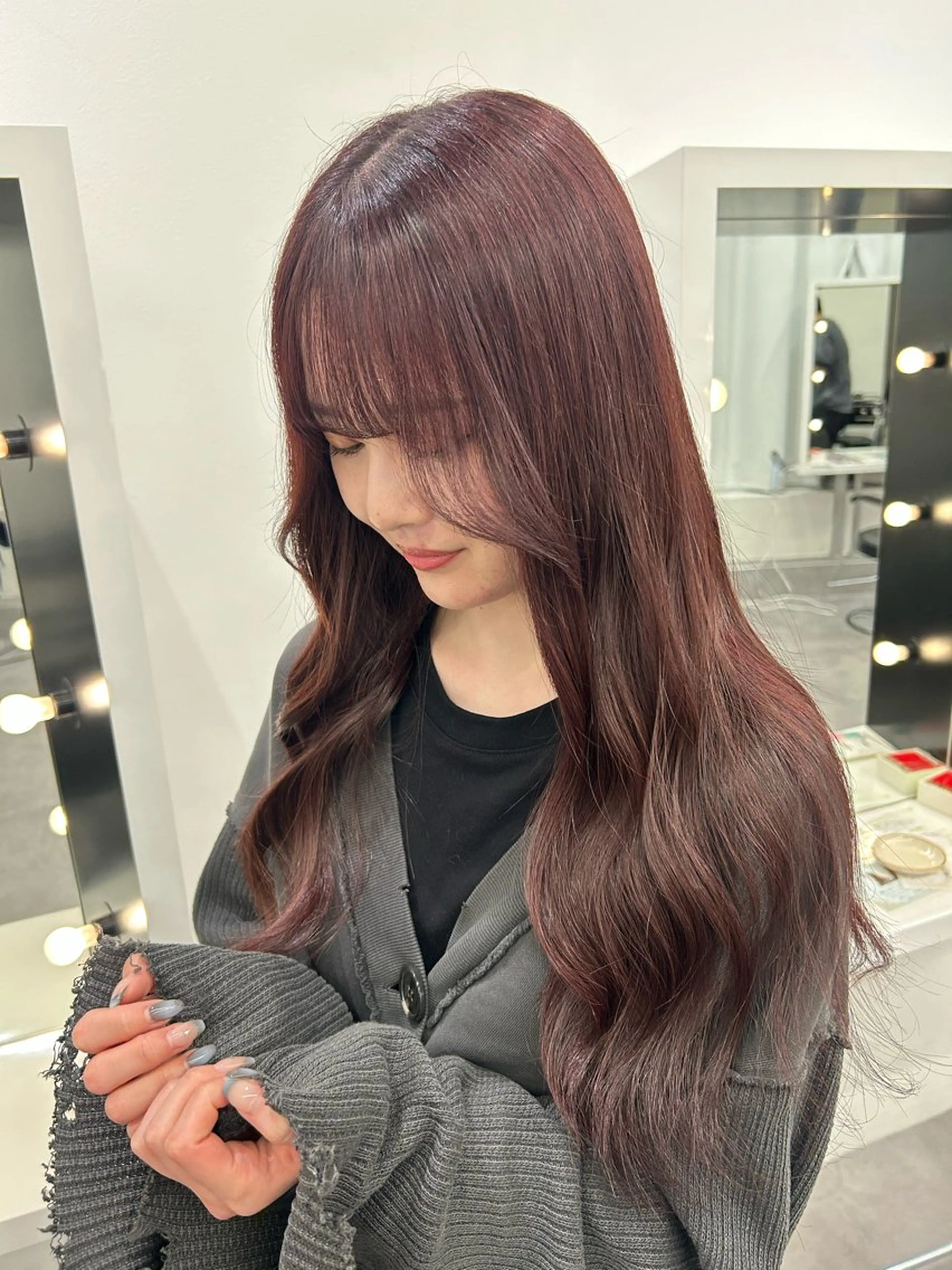 カラー 暖色/艶カラー/ エクステ/ユリヤのヘアスタイル