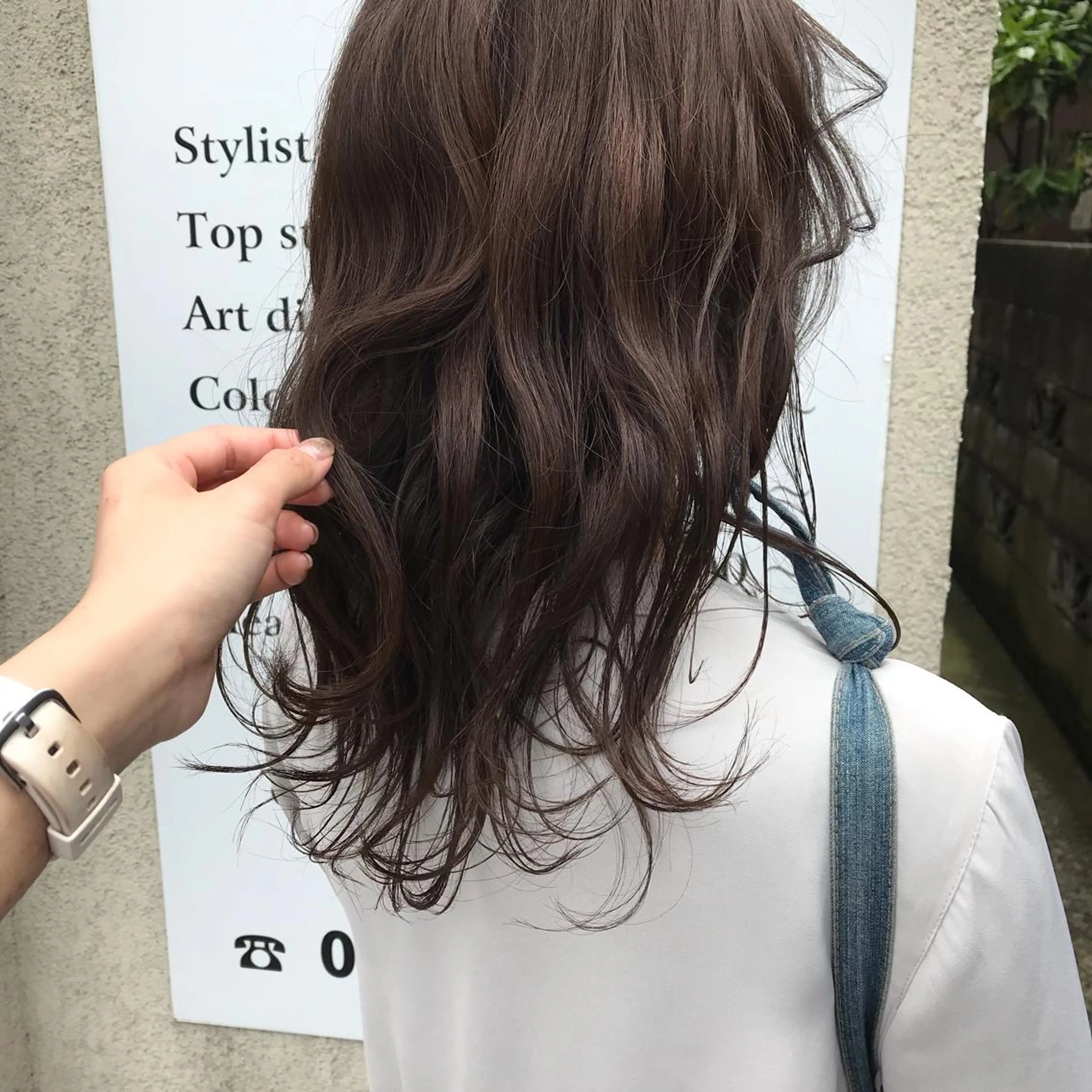 セミロング riho/ブリーチ/ デザインカラー/辻堂のヘアスタイル