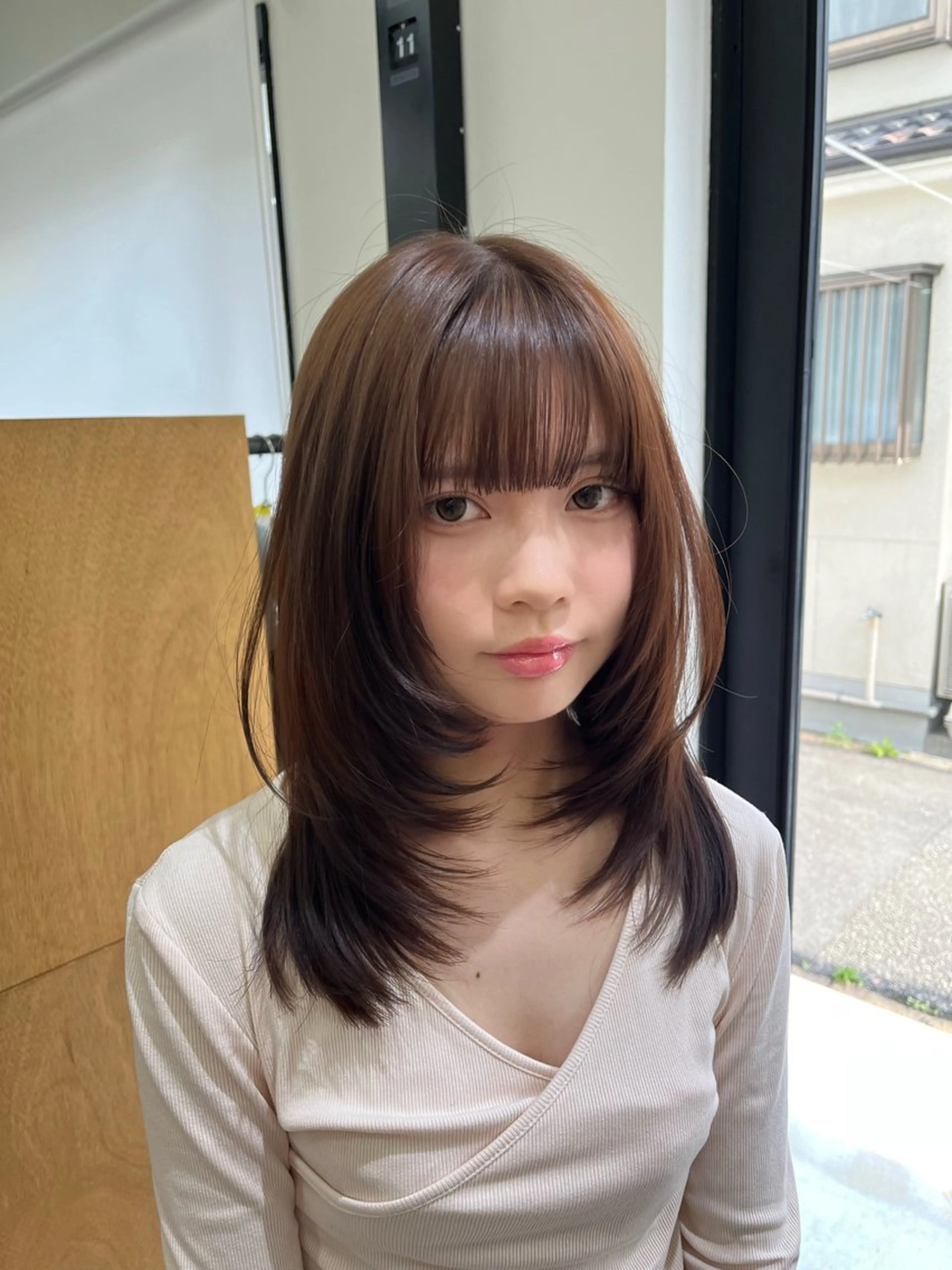 ミディアム カラー レイヤーカット カット ヘアカラー miyu /レイヤー/ブリーチのヘアスタイル