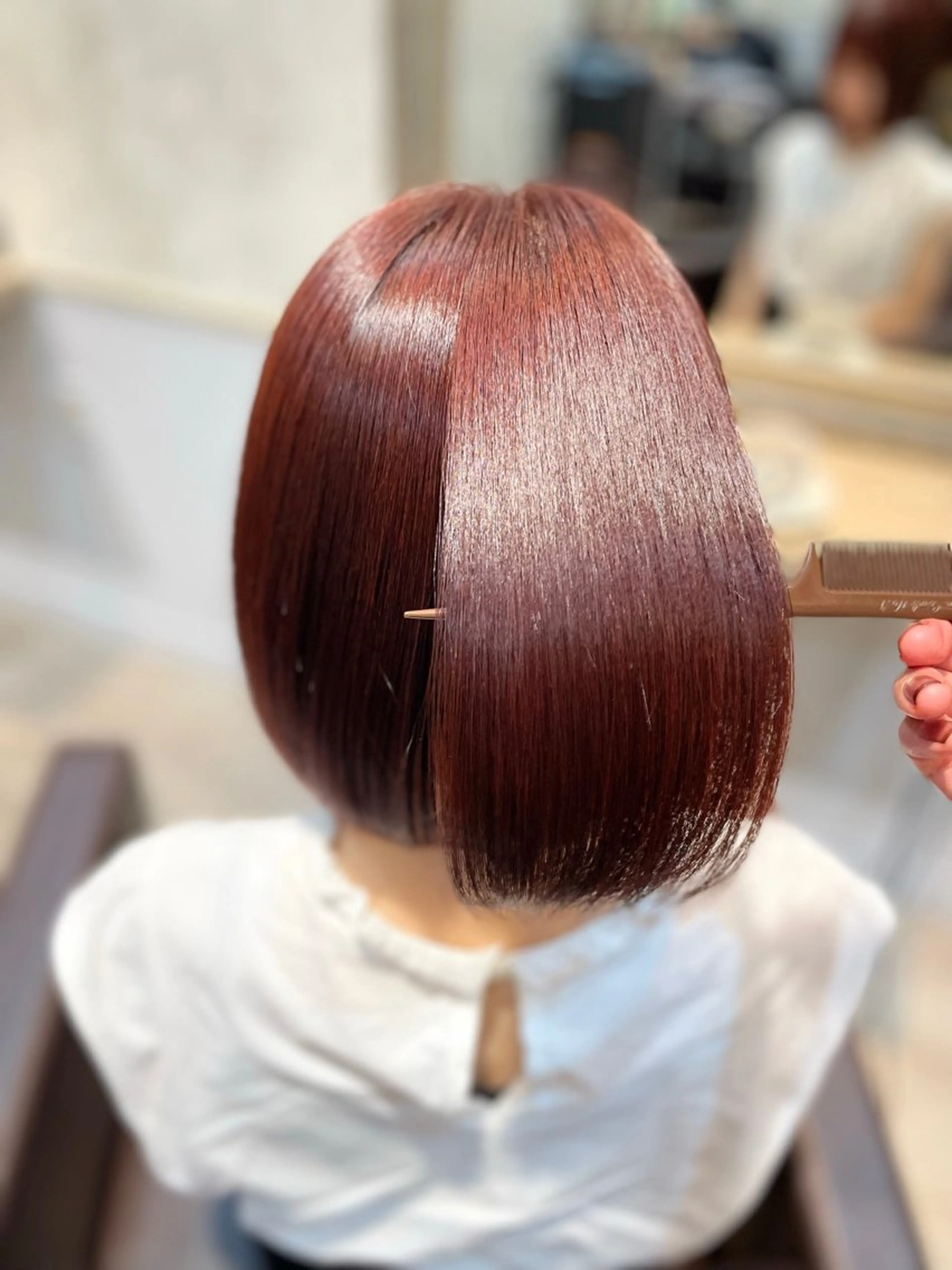 ショート カラー レッドカラー カラー✨縮毛矯正✨ ハギワラケンタのヘアスタイル