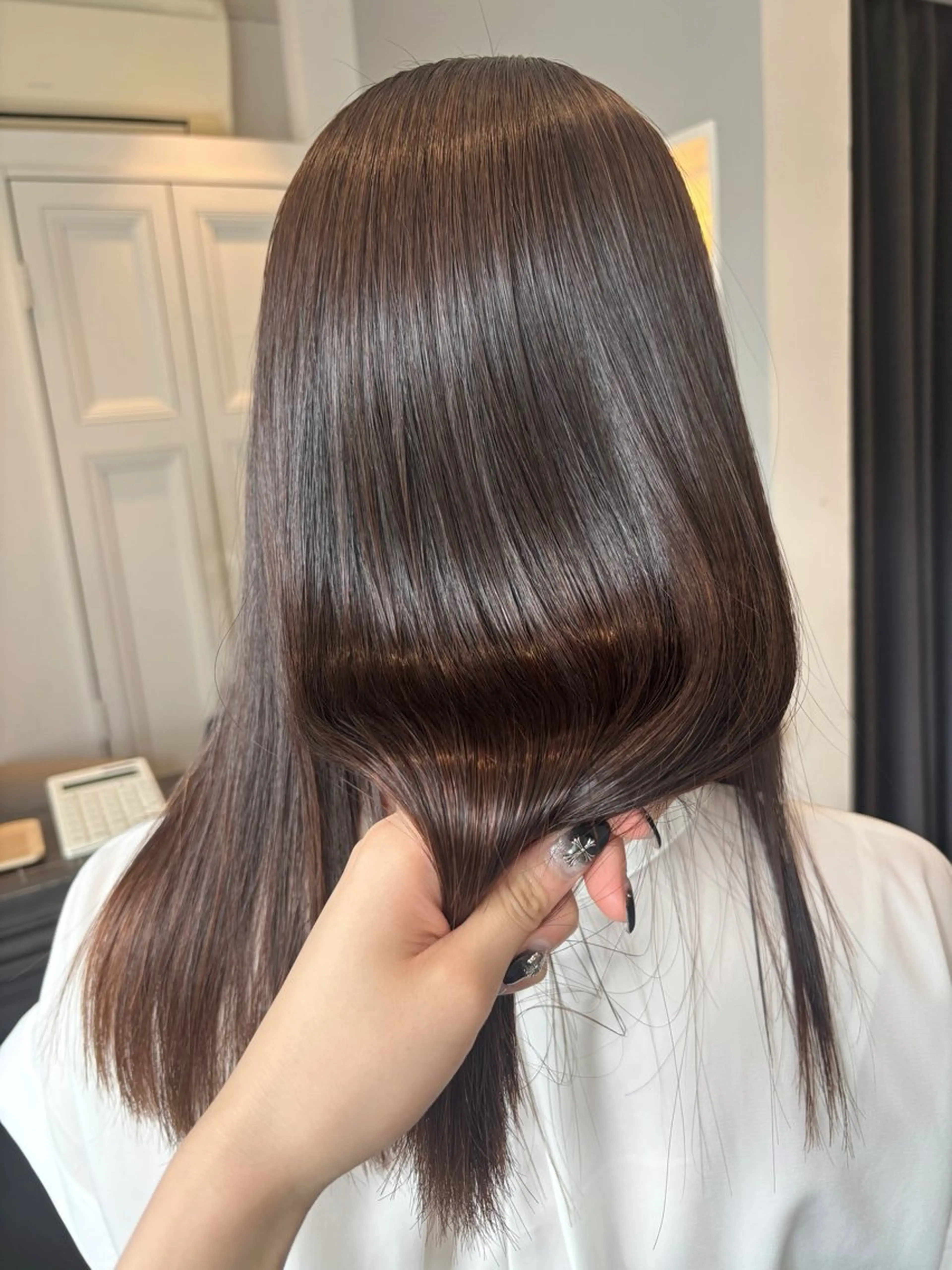 ミディアム カラー カット ヘアカラー トリートメント 栗林 茉那のヘアスタイル